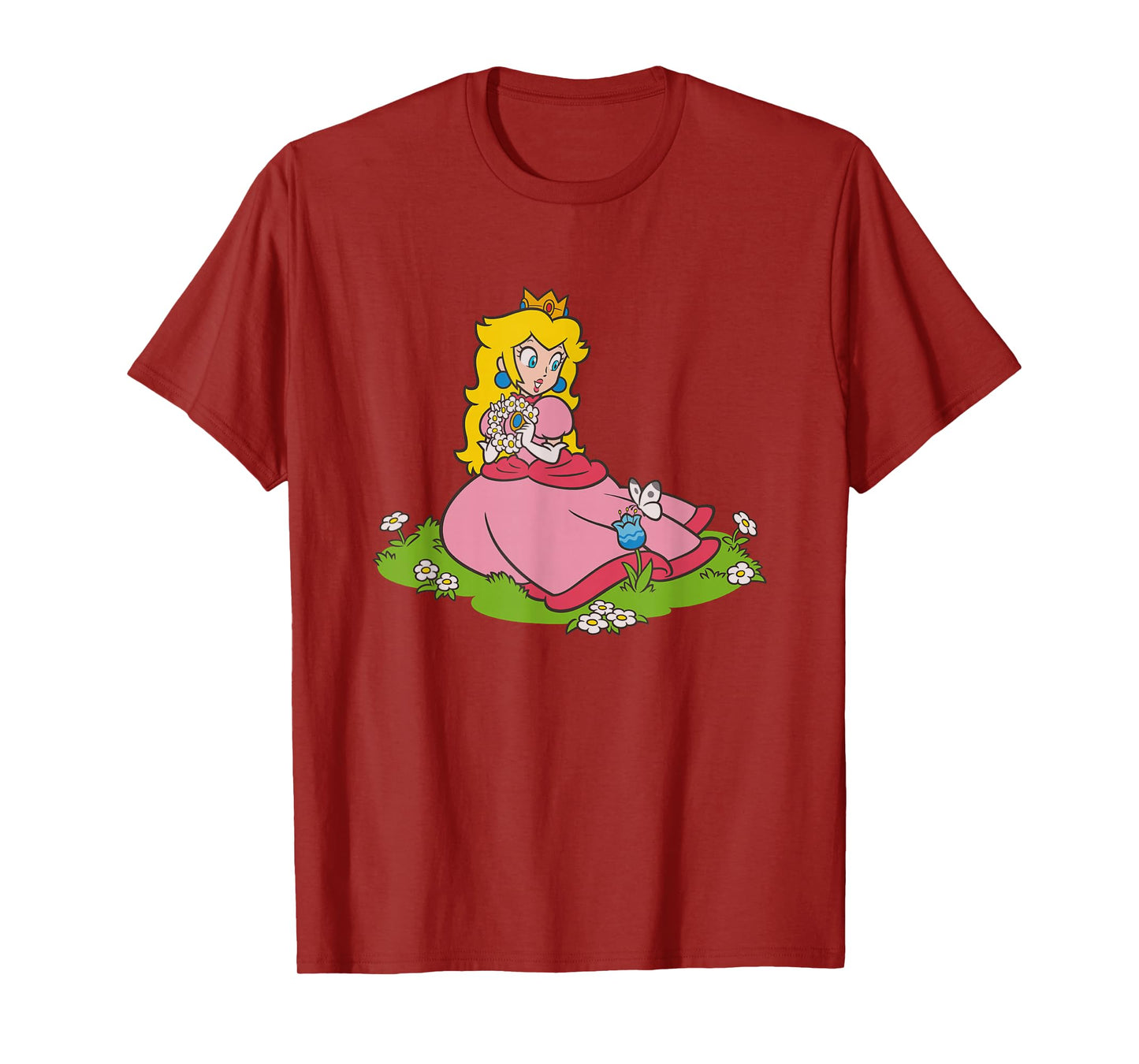Super Mario Bros Princess Peach & Butterfly Portrait T-Shirt