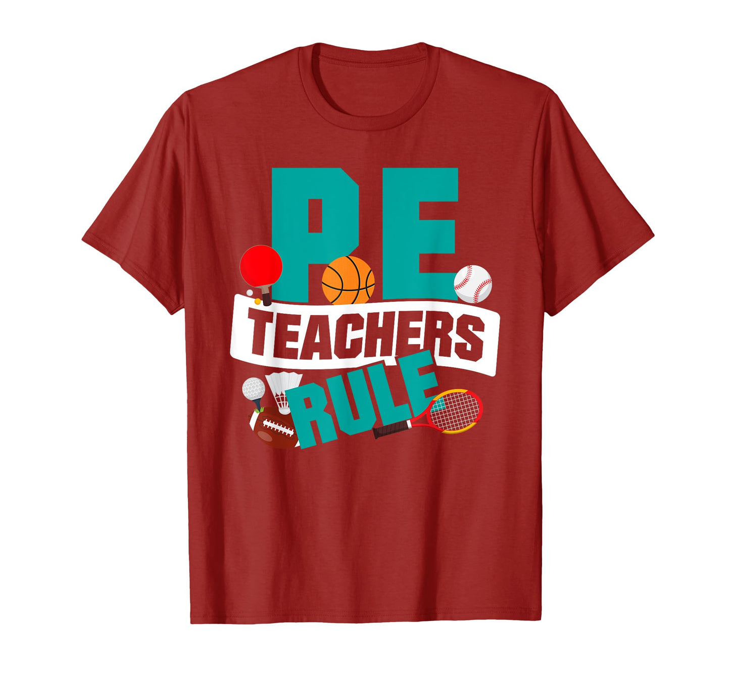 P.E. Teachers Rule graphic Funny School Gym Class T-Shirt