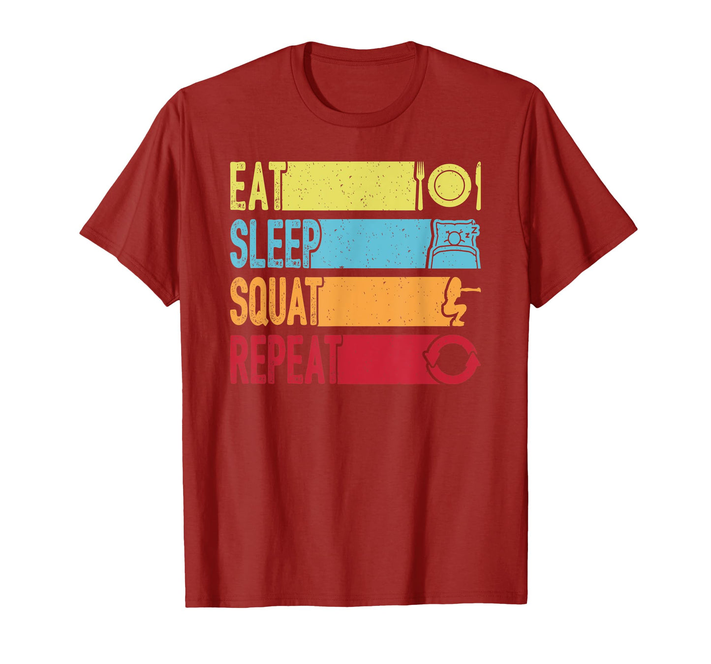 Daily Workout Gift Vintage Eat Sleep Squat Repeat Gym T-Shirt