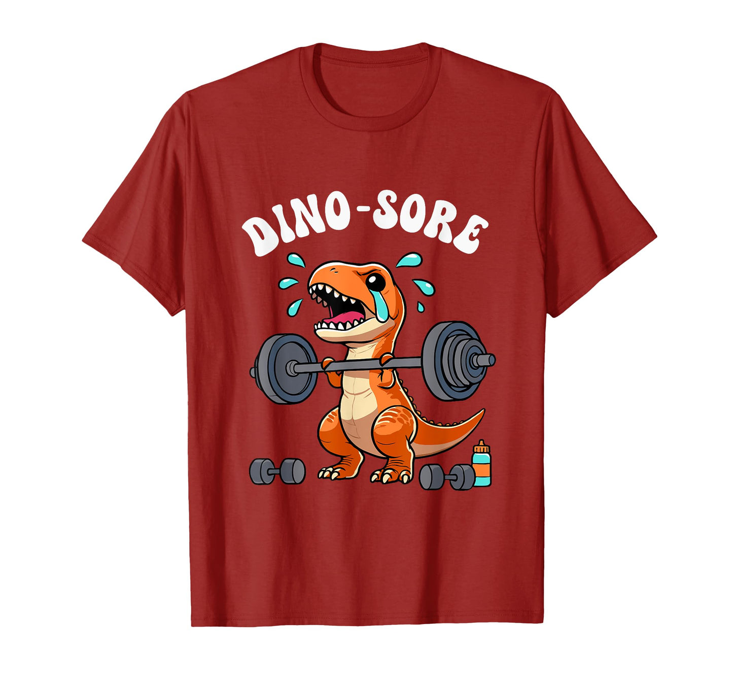 Funny Gym Shirts For Women Girls Dino Sore Dinosaur Workout Gym Fitness Lifting Weights Cute Dino Sore Black Cotton Polyester Short Sleeve T-Shirt Small