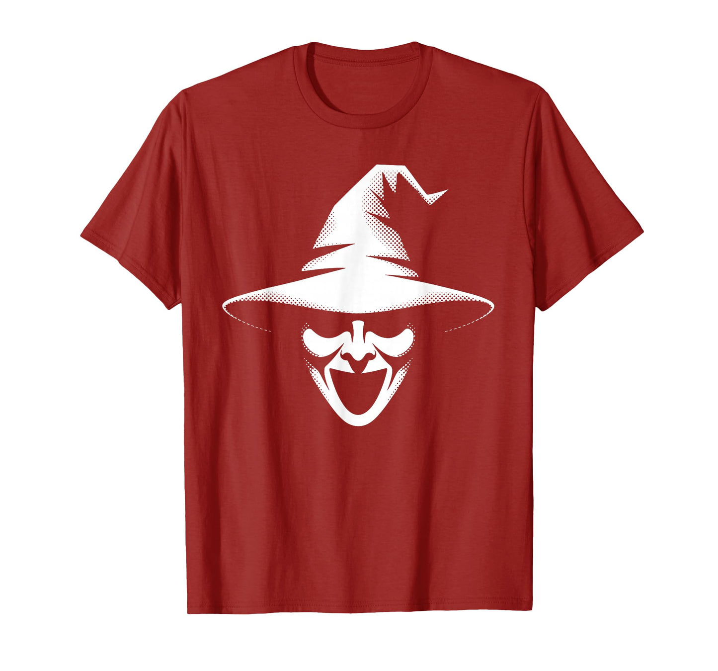 Creepy Witch Face Hat Halloween Party Spooky Costume T-Shirt
