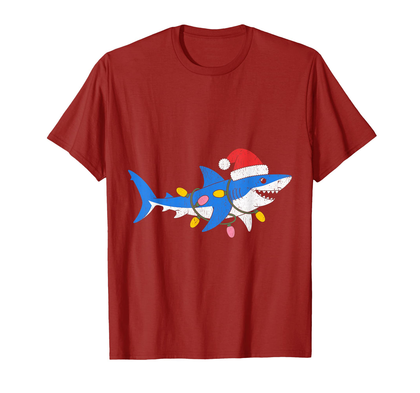 Funny Shark Santa Hat Christmas T-Shirt