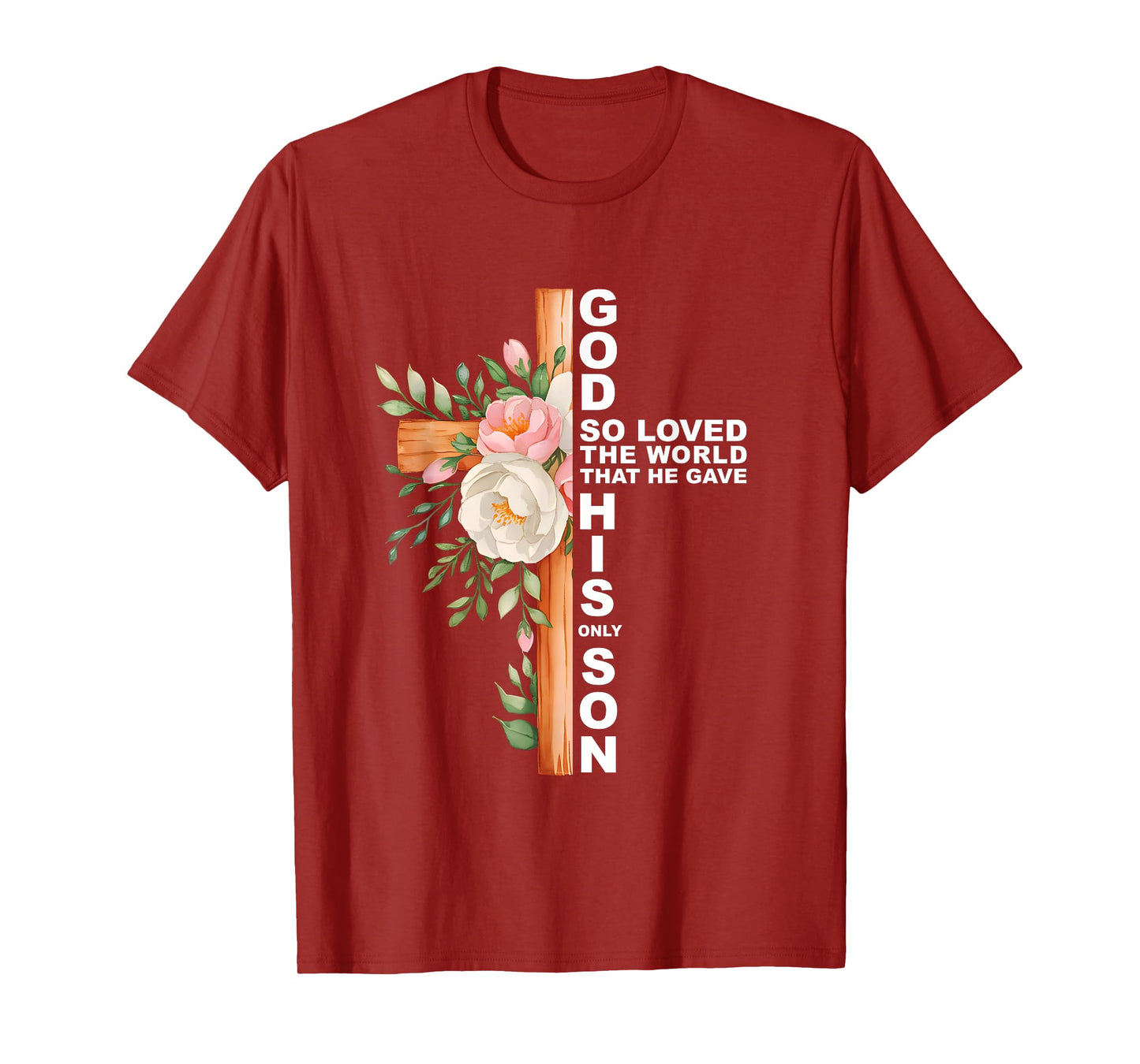 Christian Cross Bible Faith Quote John 3:16 Women Religious T-Shirt