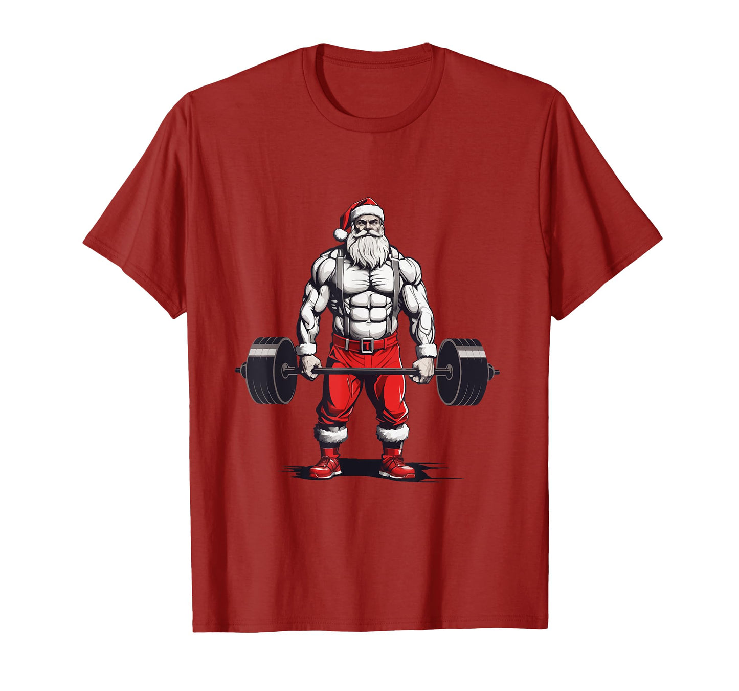 Santa Deadlift Bodybuilder Funny Fitness Christmas T-Shirt