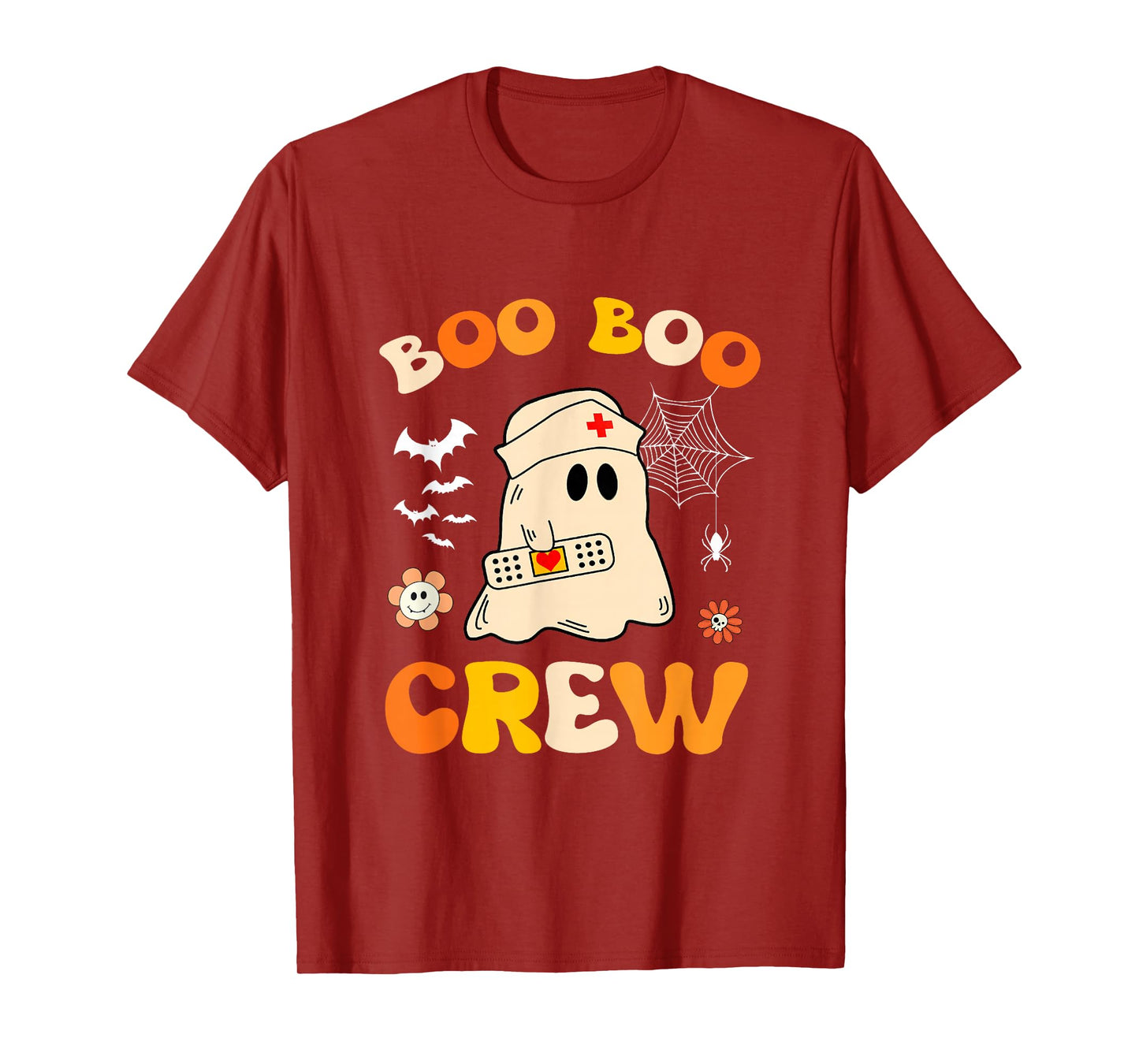 Groovy Boo Boo Crew Nurse Women Funny Halloween Ghost Nurse T-Shirt