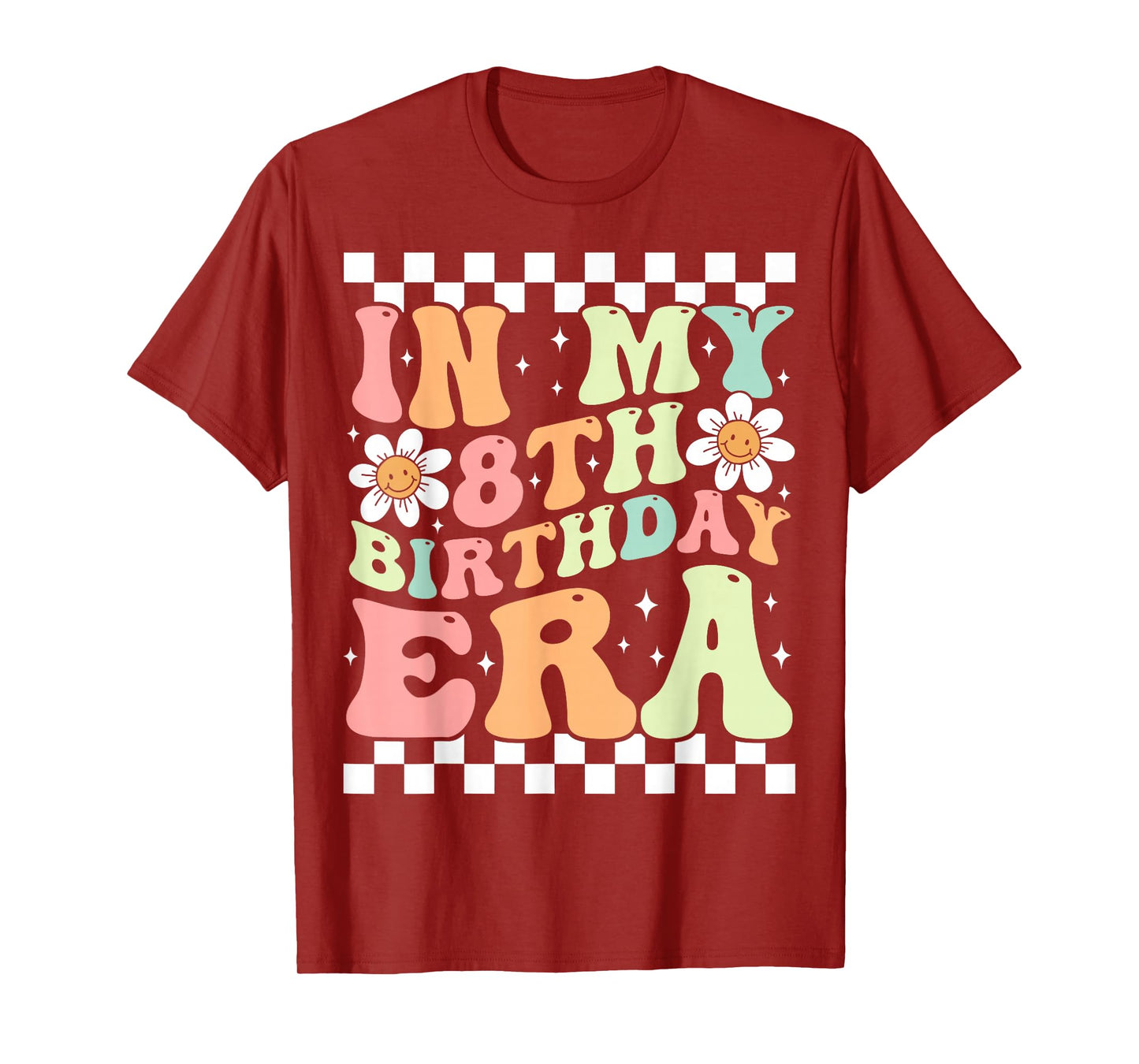 In My 8th Birthday Era Cute Daisy Groovy 8th Birthday Party T-Shirt