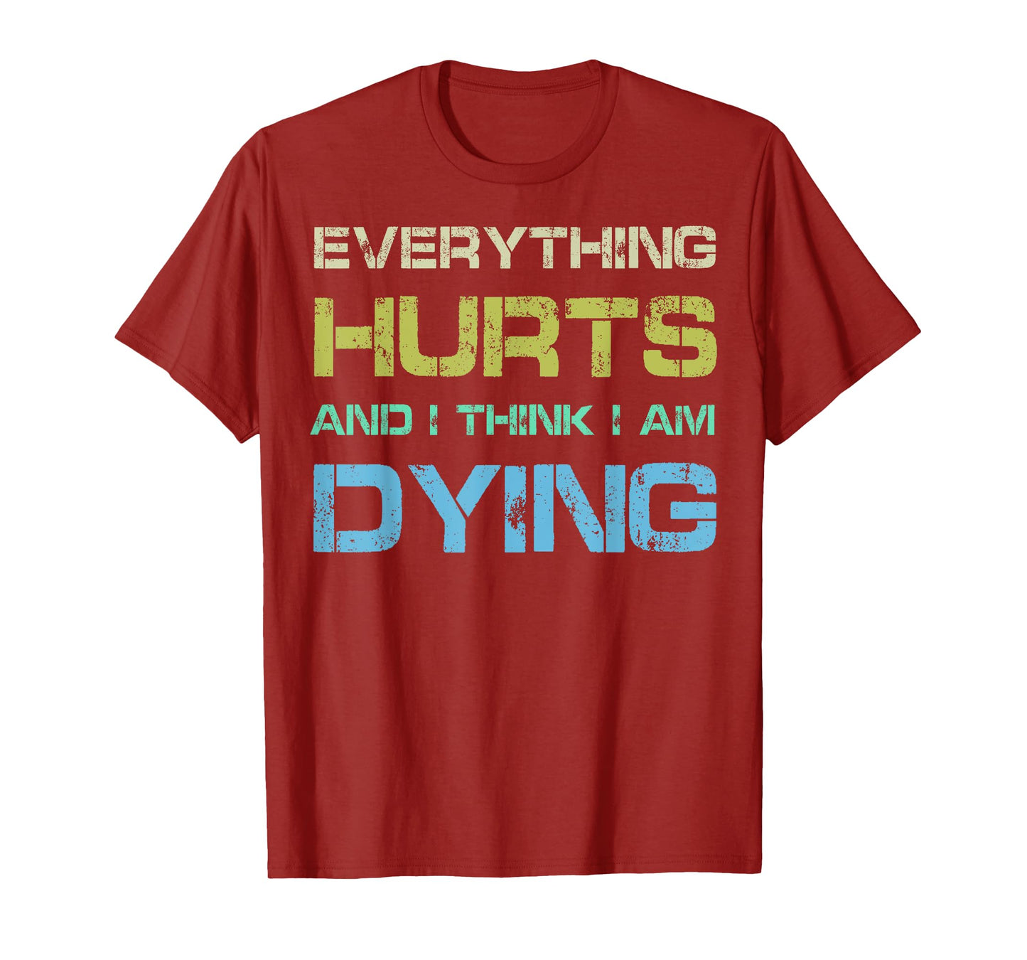 Everything Hurts & I Think I'm Dying Funny Gym Tee Workout T-Shirt