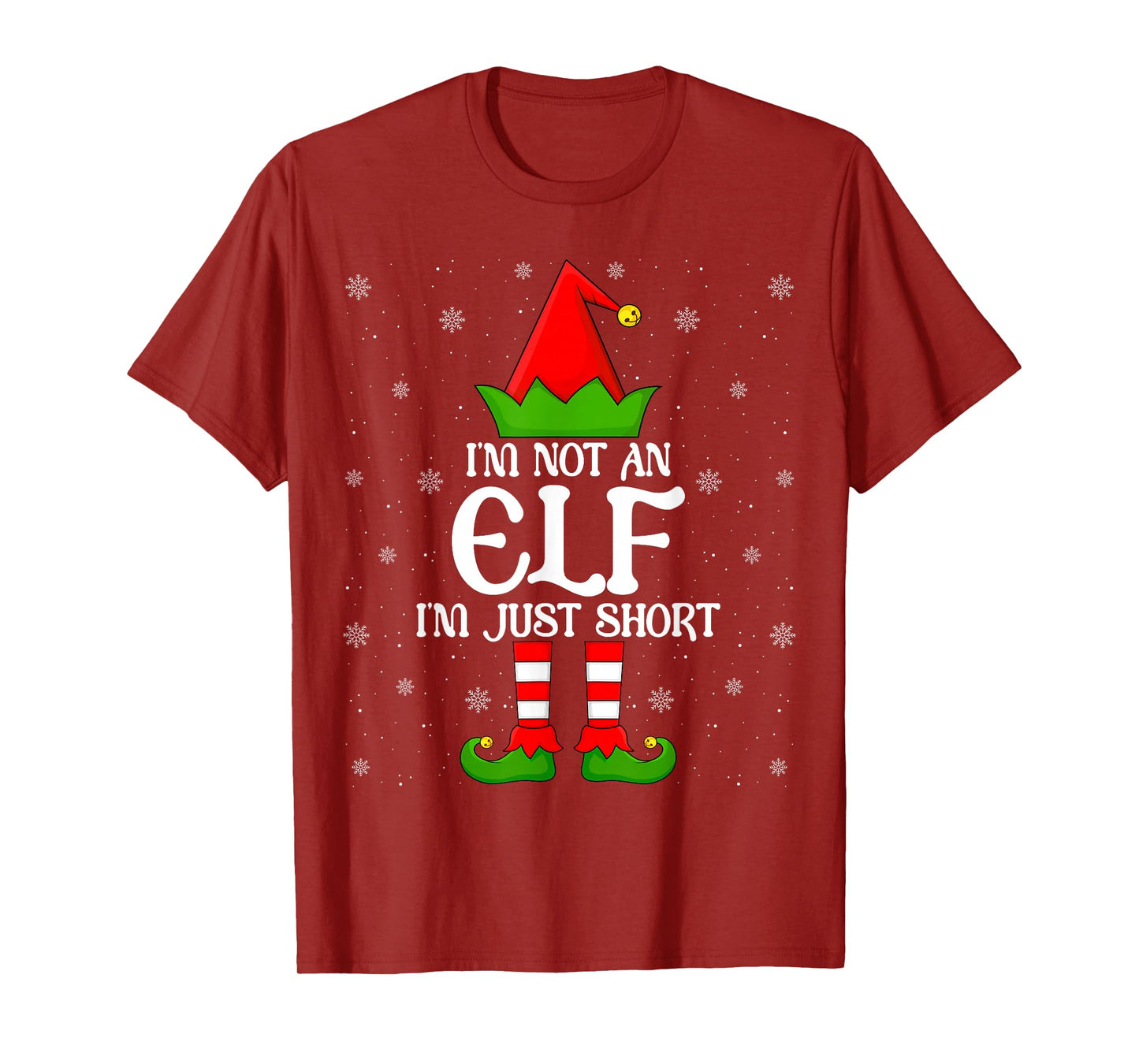 I'm Not an Elf I'm Just Short Christmas Family Elf Xmas T-Shirt