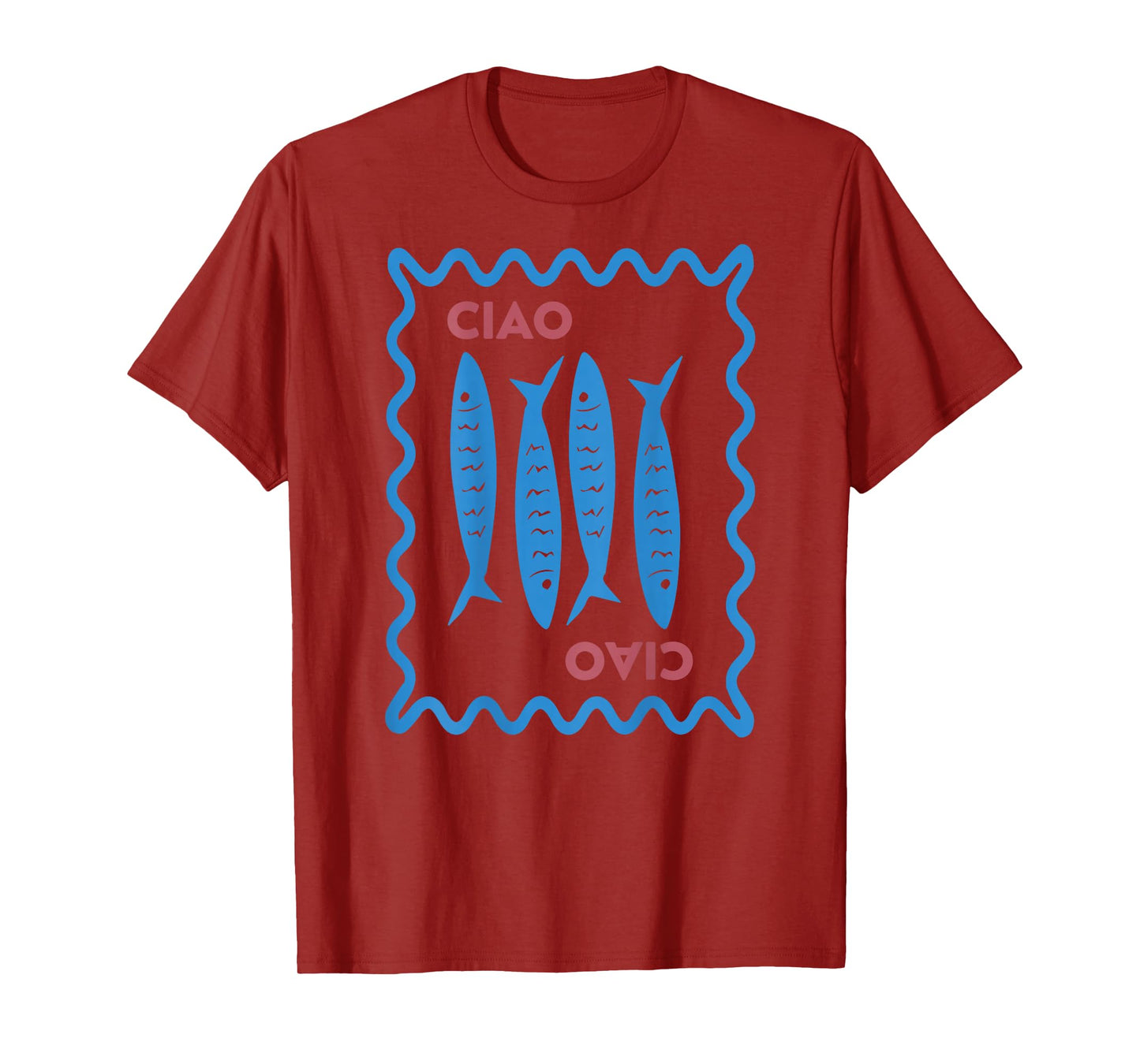 vintage Italian ciao sardine chinoiserie , ciao Summer vibe T-Shirt
