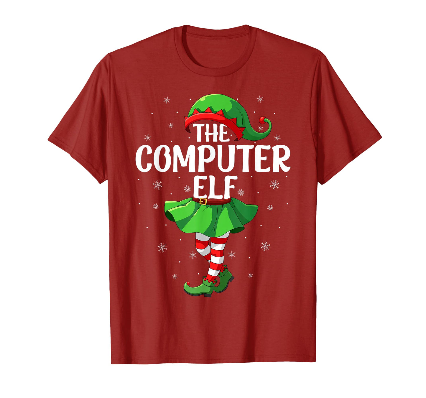Computer Elf Christmas Girls Women Elf Squad Xmas Family T-Shirt
