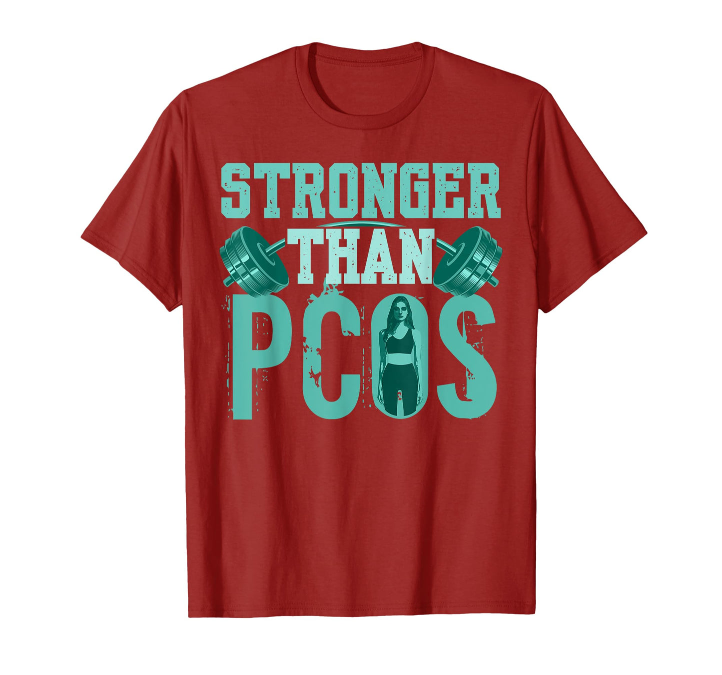Stronger Than PCOS Awareness Fitness Workout PCOS Warrior T-Shirt