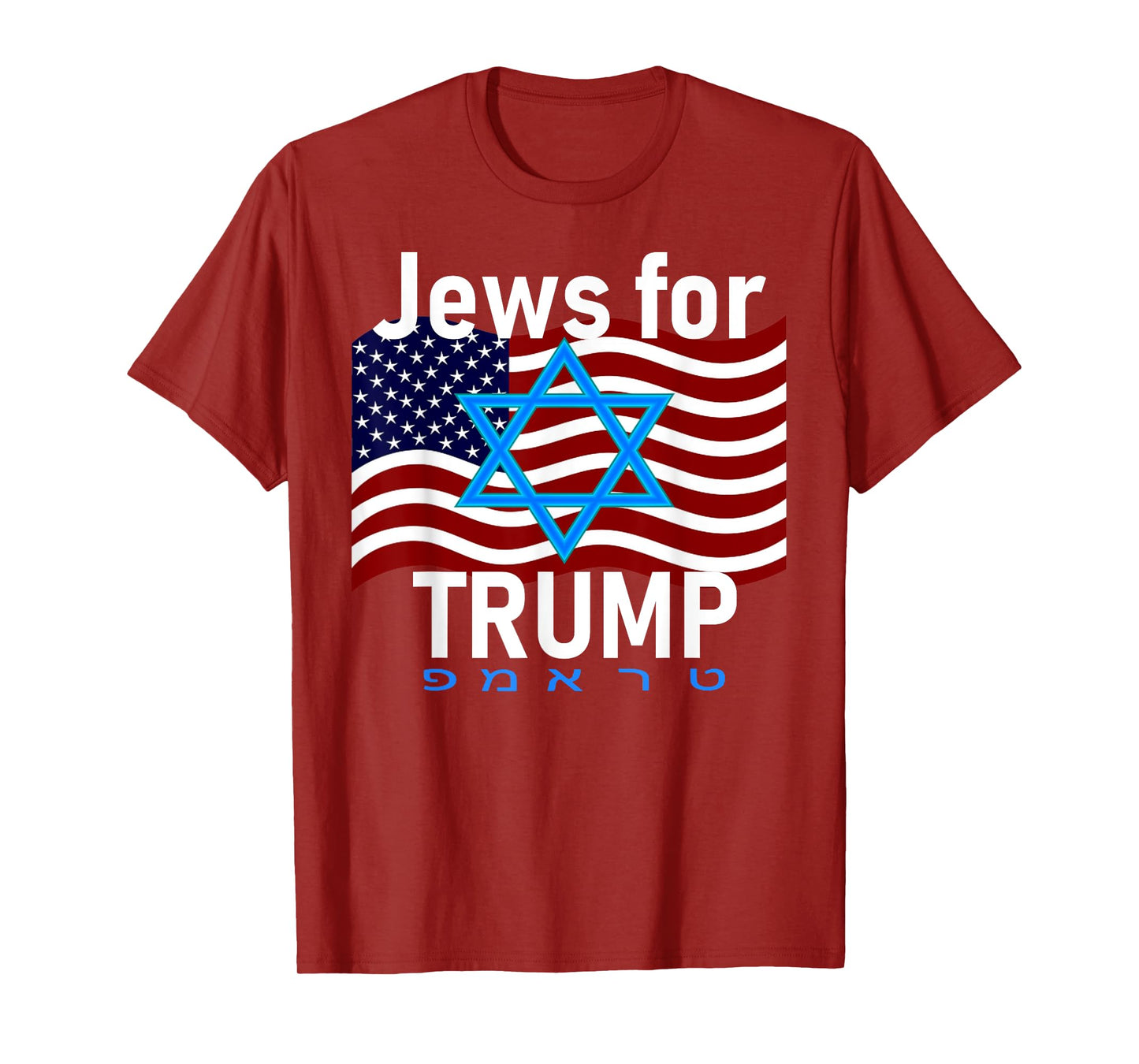 Jews for Trump American Flag Star of David Hebrew Supporter T-Shirt