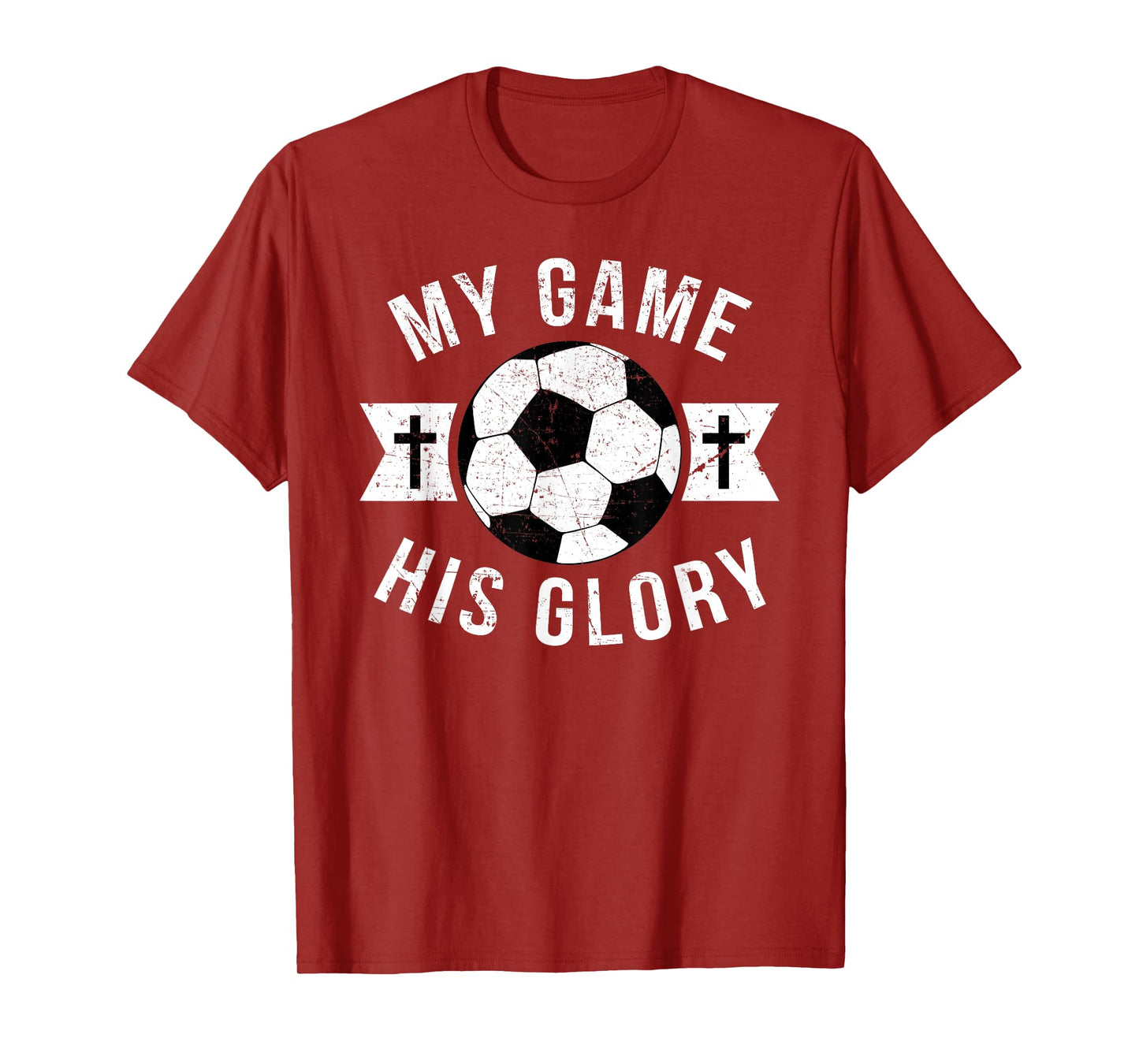Christian Soccer Gifts Teen Boys Girls Sayings Phrases Cross T-Shirt