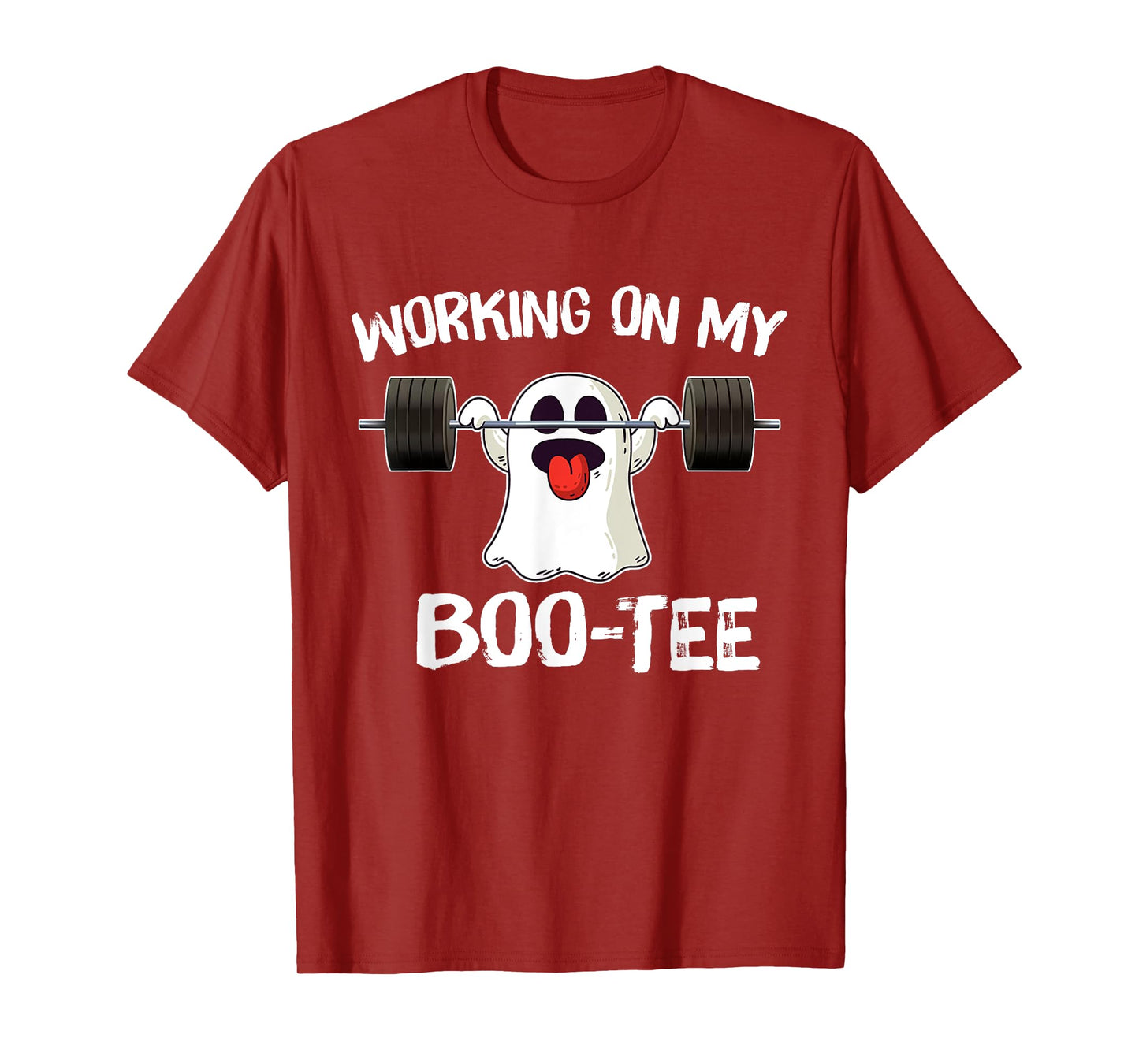 Working On My Booty Boo Tee Funny Halloween Gym Ghost Pun T-Shirt