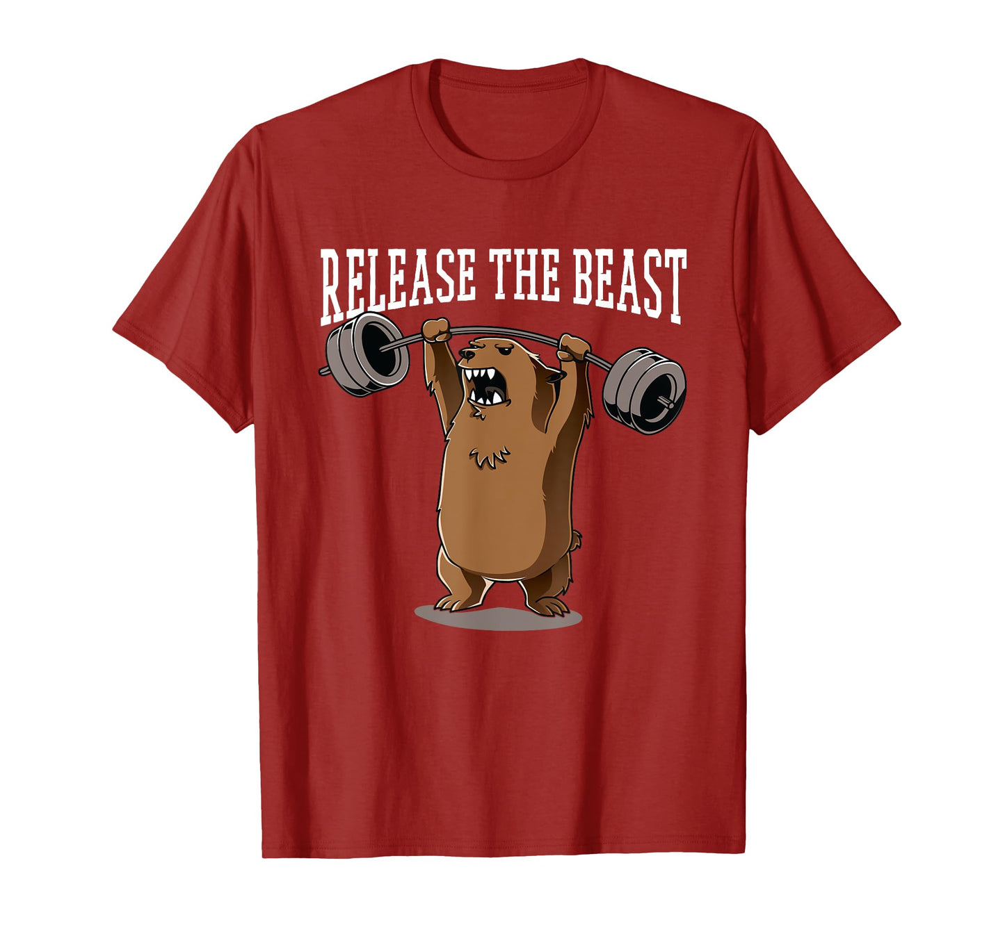 Release The Beast Gym Workout Grizzly Bear Bodybuilder T-Shirt