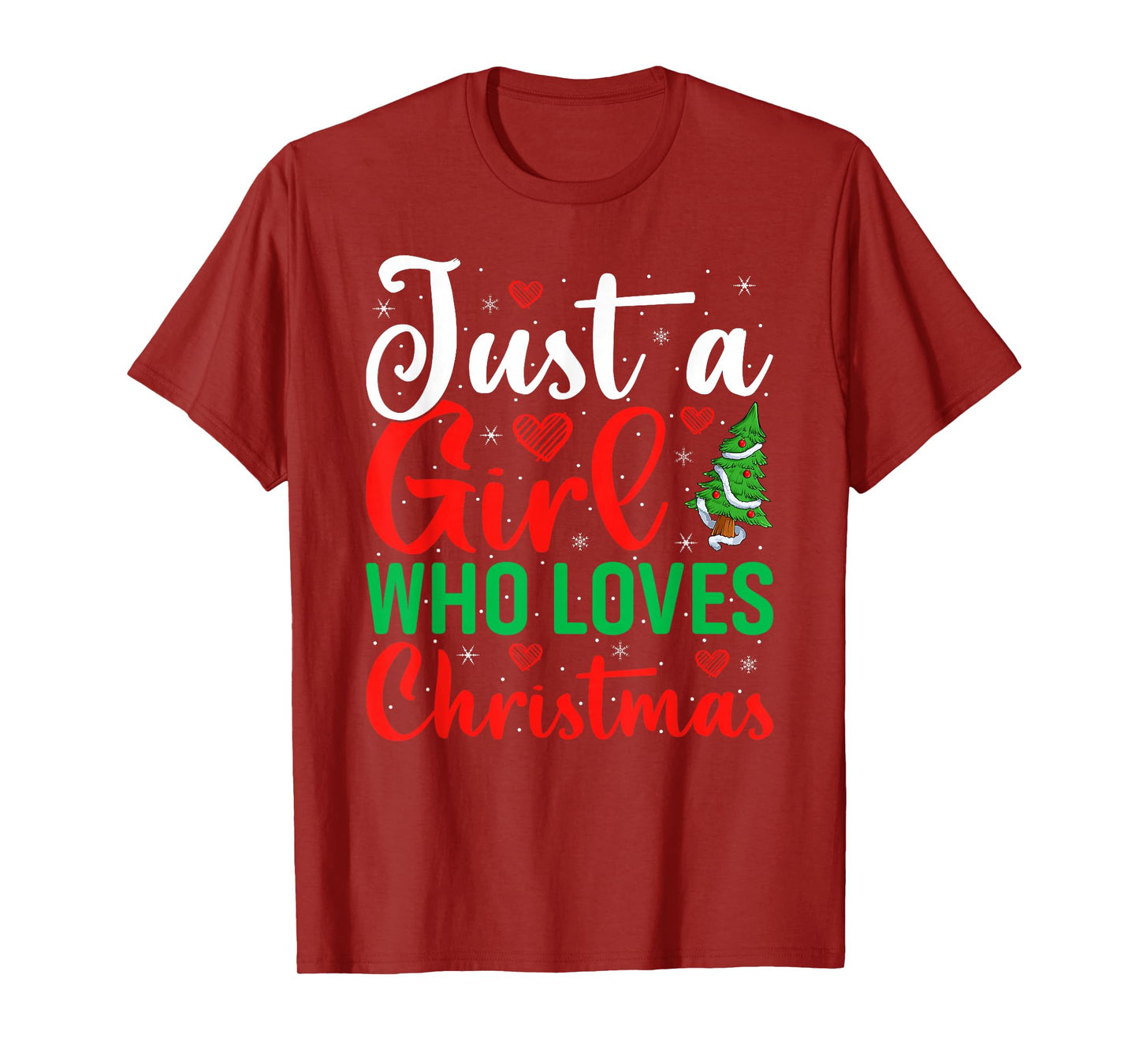 Just A Girl Who Loves Christmas Women Girls Xmas Pajamas T-Shirt