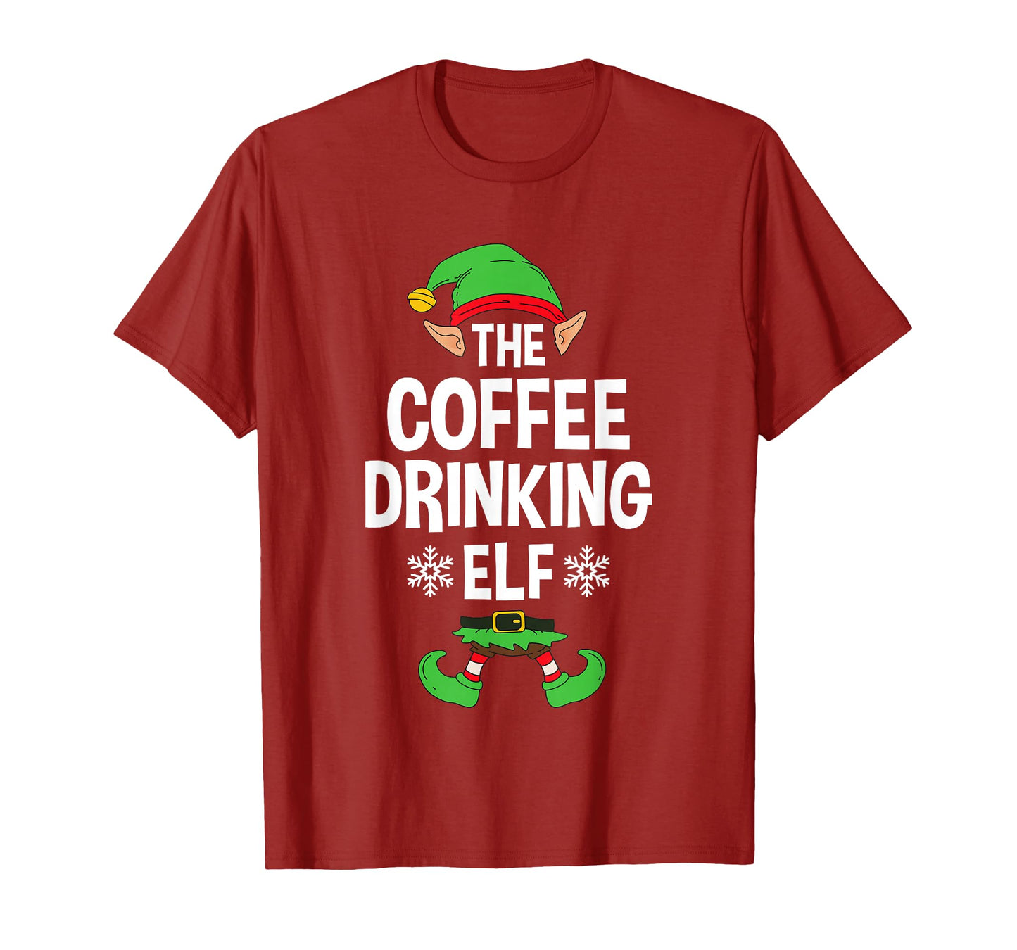 The Coffee Drinking Elf Party Family Group Matching X-Mas T-Shirt