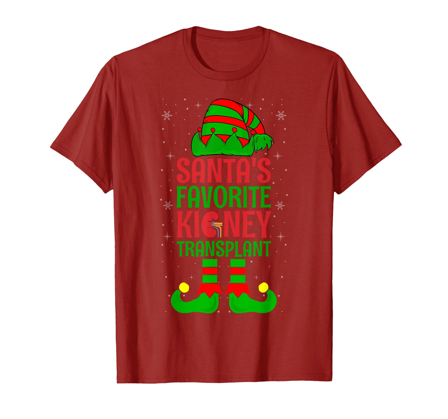 Santa's Favorite Kidney Transplant Organ Donor Elf Christmas T-Shirt