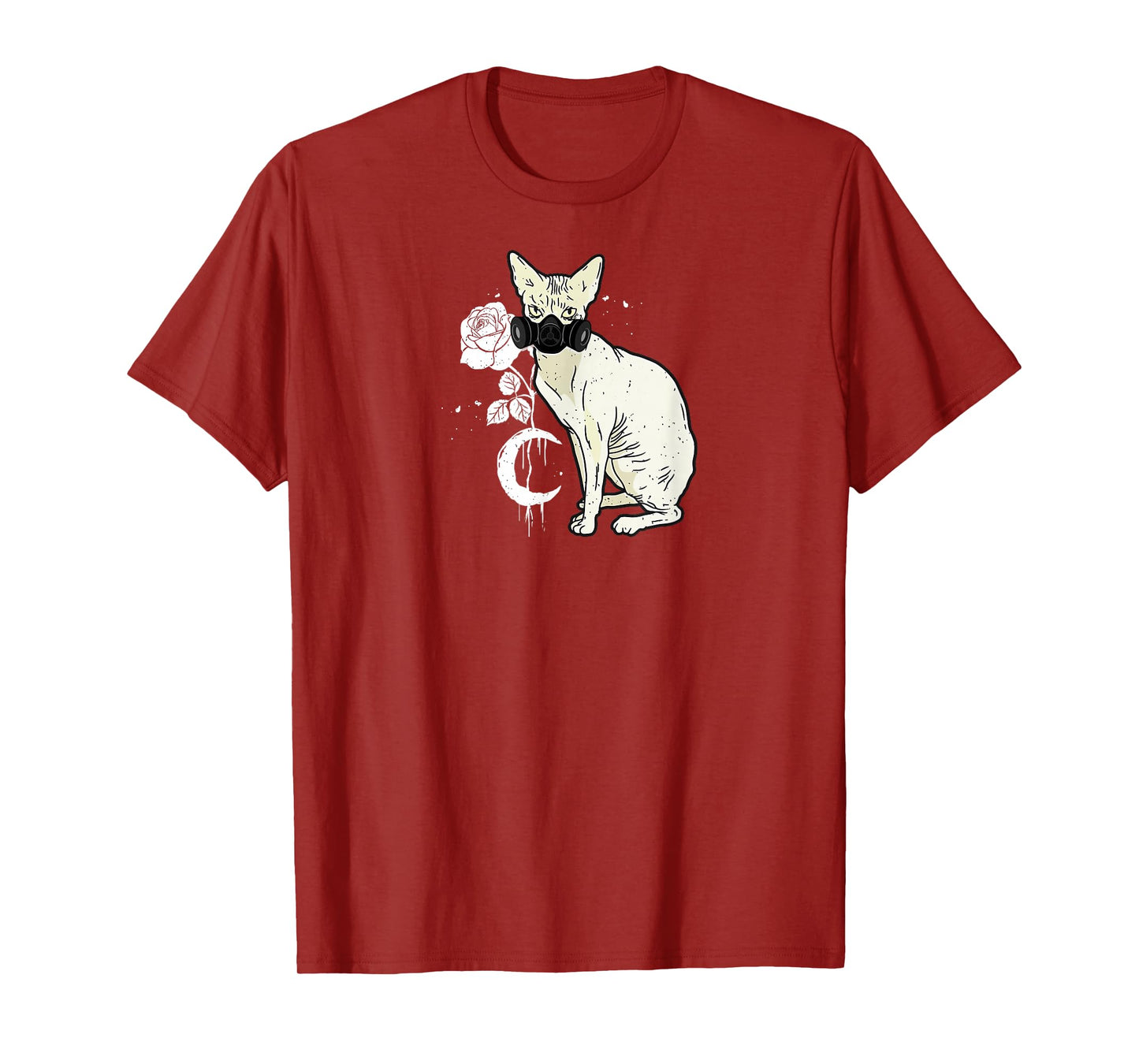 Occult Moon Rose Witchcraft Witch Sphynx Cat Cyber Gothic T-Shirt