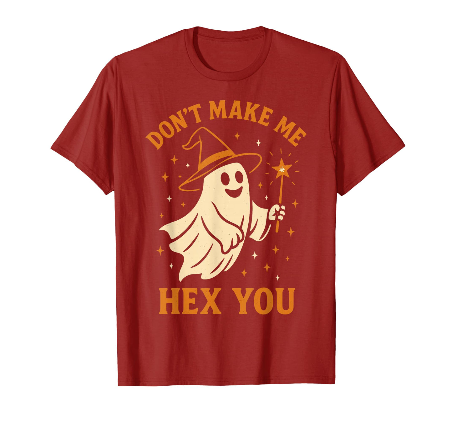 Ghost with Witch Hat Funny Spooky Season Cute Halloween T-Shirt