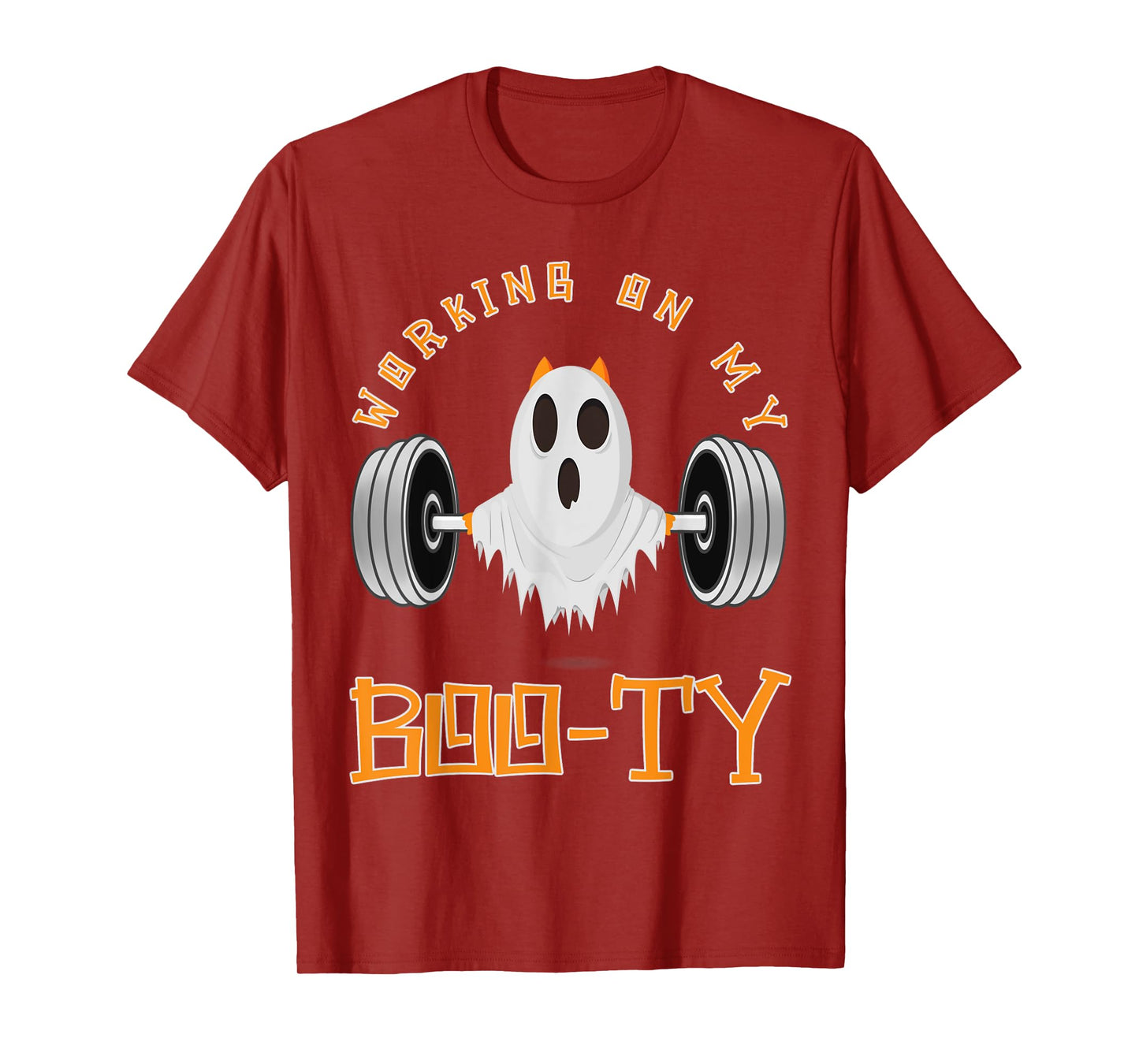Funny Halloween Workout Gym Working On My Boo-Ty Men Women T-Shirt