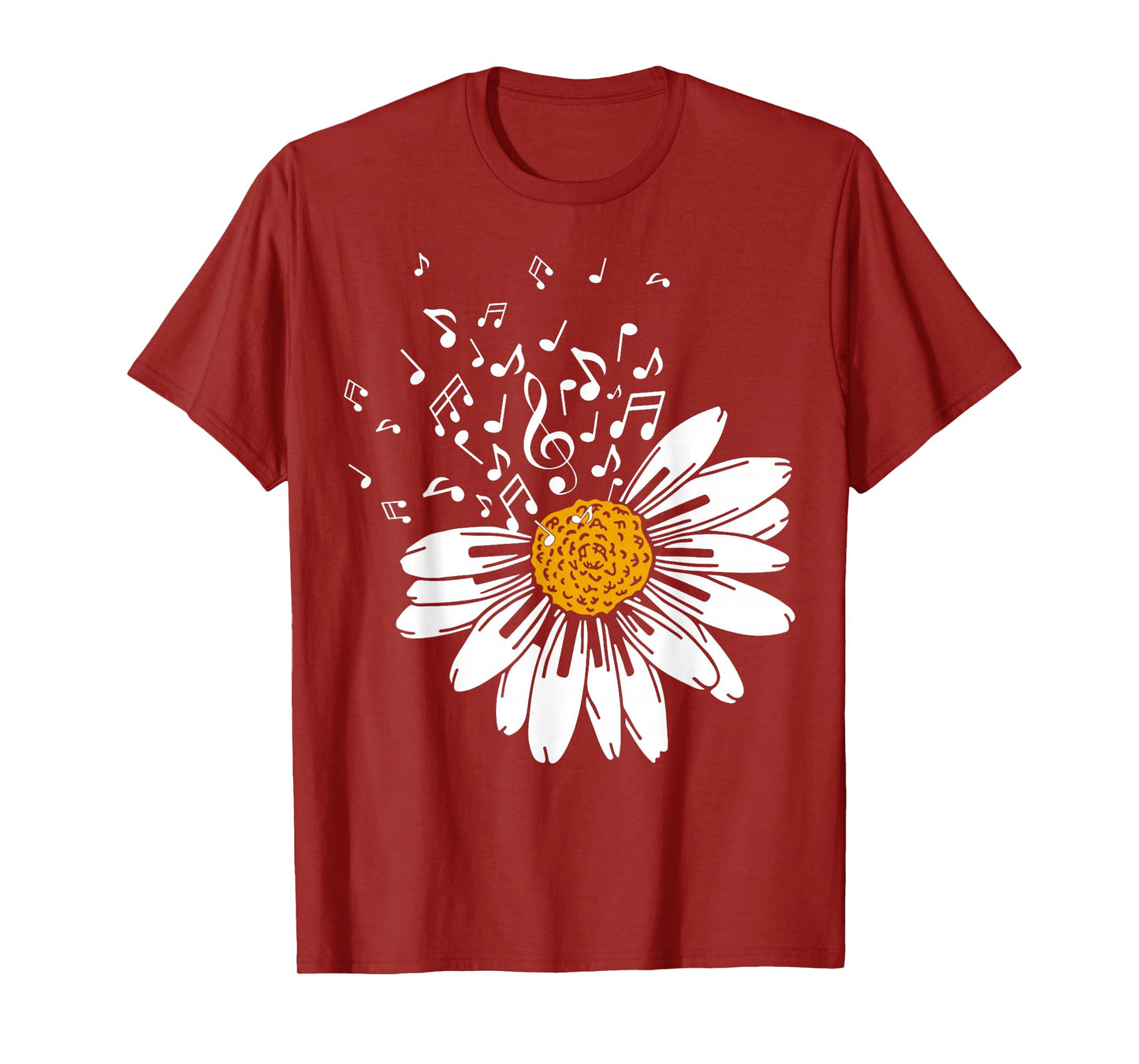 Daisy Flower Music Notes Clef Teacher Musicians Music Lover T-Shirt