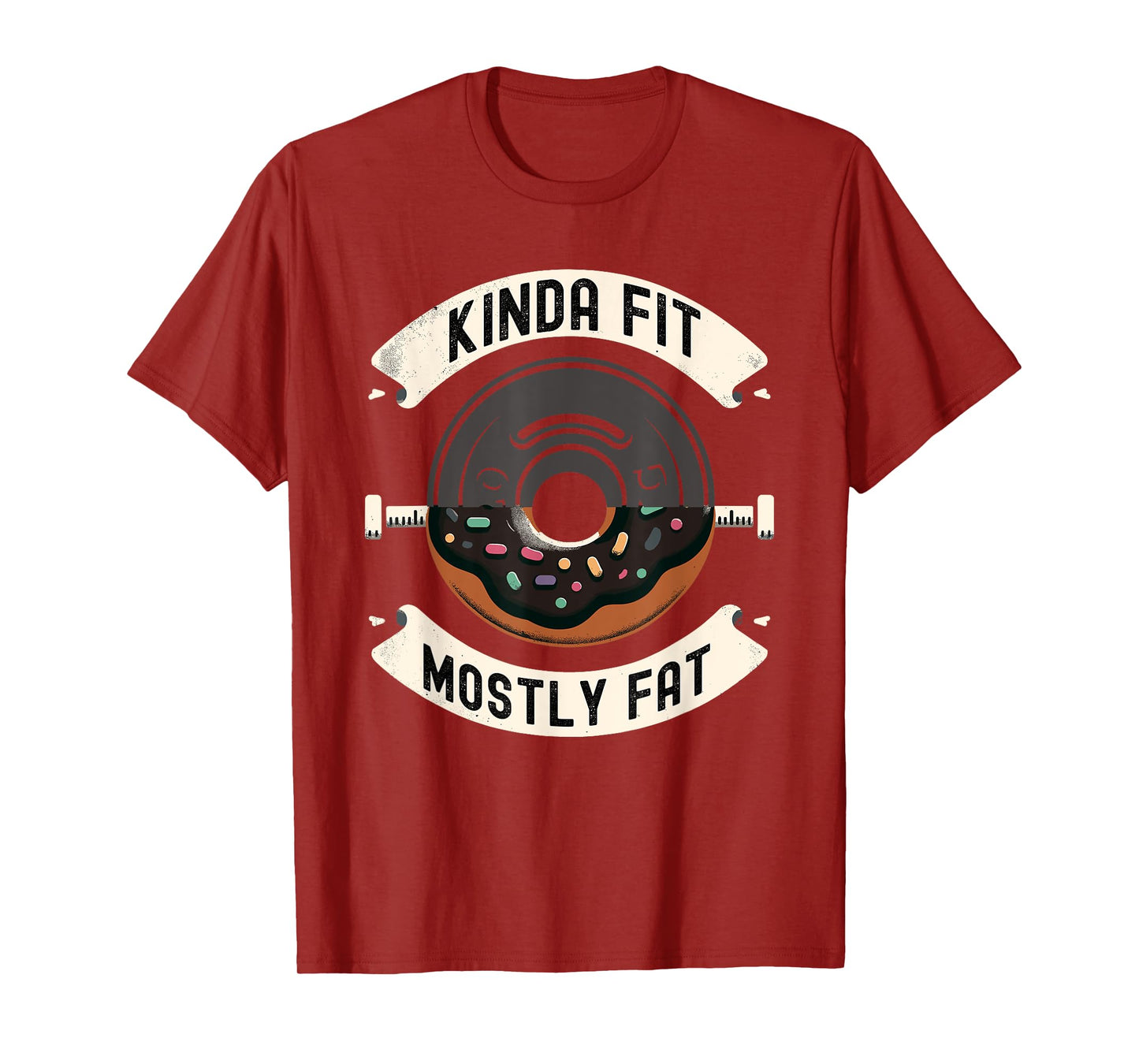 Kinda Fit Mostly Fat Fitness Funny Gym Workout T-Shirt