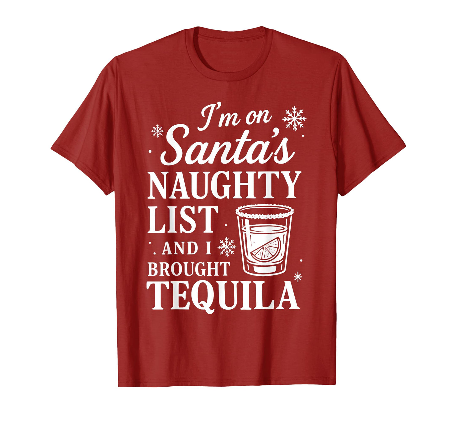 Santa’s Naughty List Funny Tequila Christmas Drinking T-Shirt