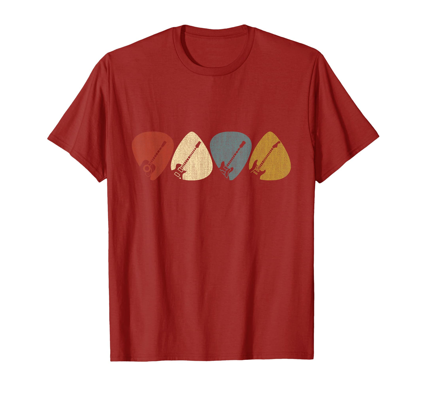 Guitarist, musician Guitar Pick T-Shirt - Unisex-Adults - Black - Small - Short Sleeve - Crew Collar - Modern - Retro - Vintage Design