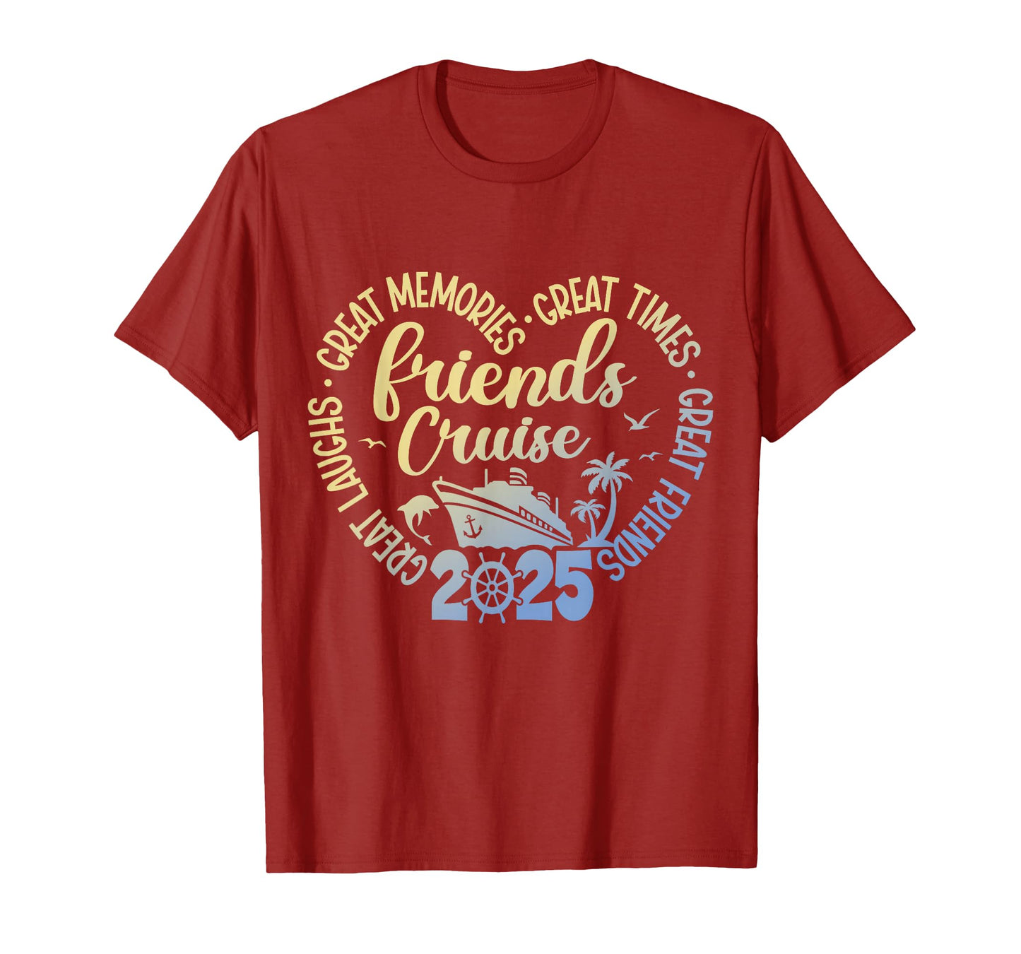 Friends Cruise 2025 Matching Outfits Co Tee Unisex T-Shirt Black Small Classic Fit Short Sleeve Crew Neck Casual Vacation Event T-Shirt