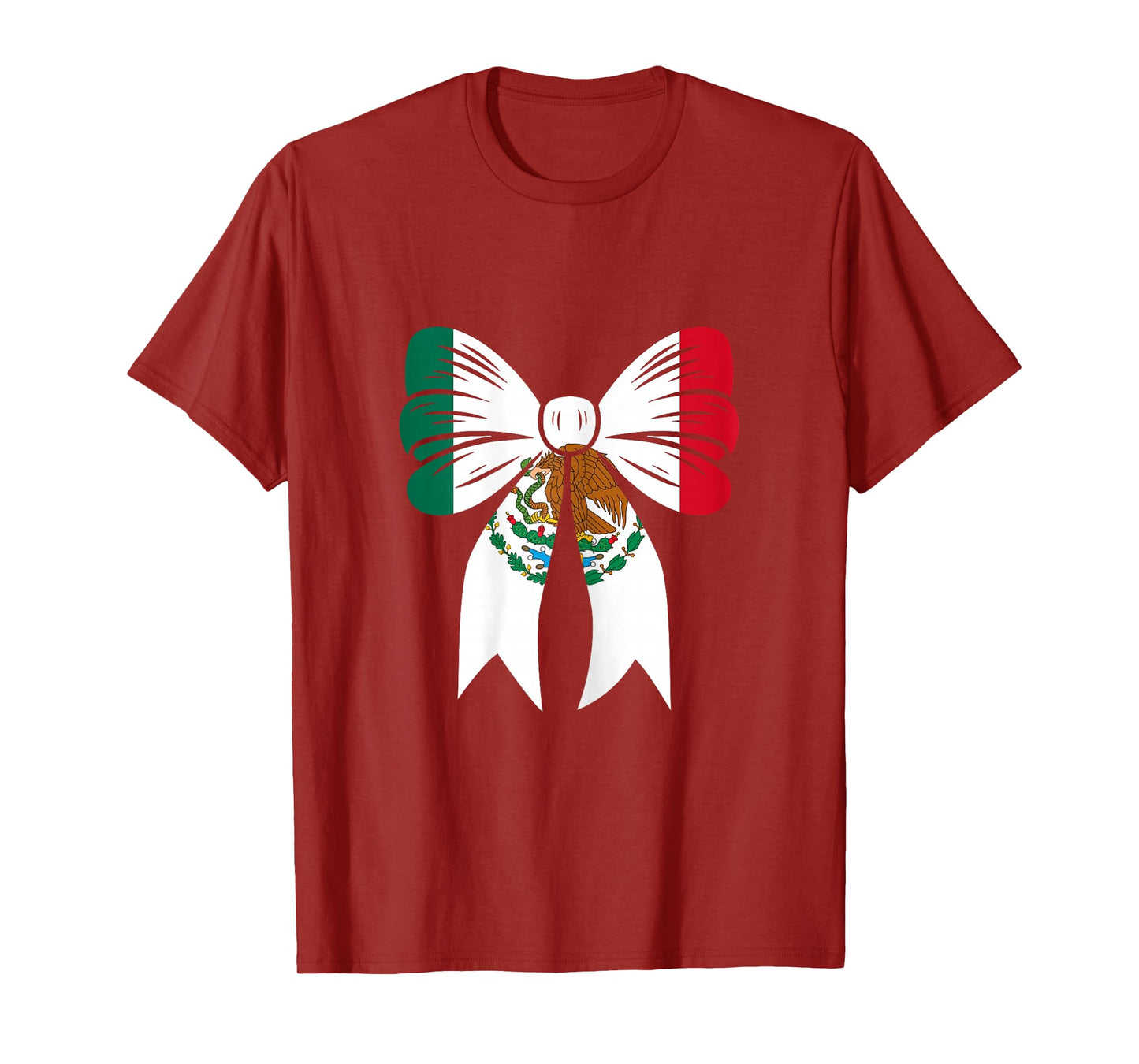 Mexico Girl Coquette Bow Ribbon Pride Mexican Flag T-Shirt