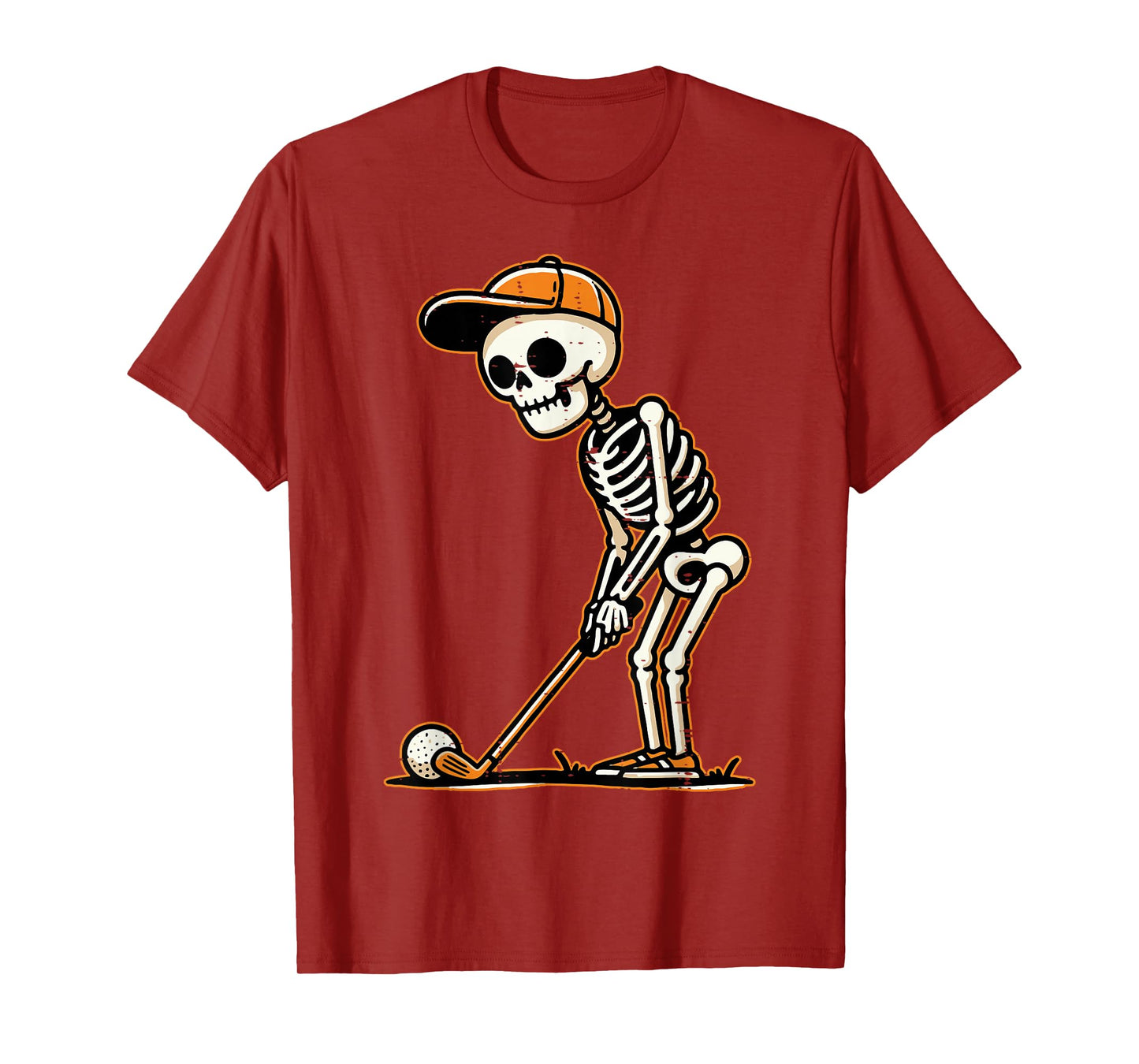 Skeleton Golf Player Halloween Costume Men Boys Kids T-Shirt