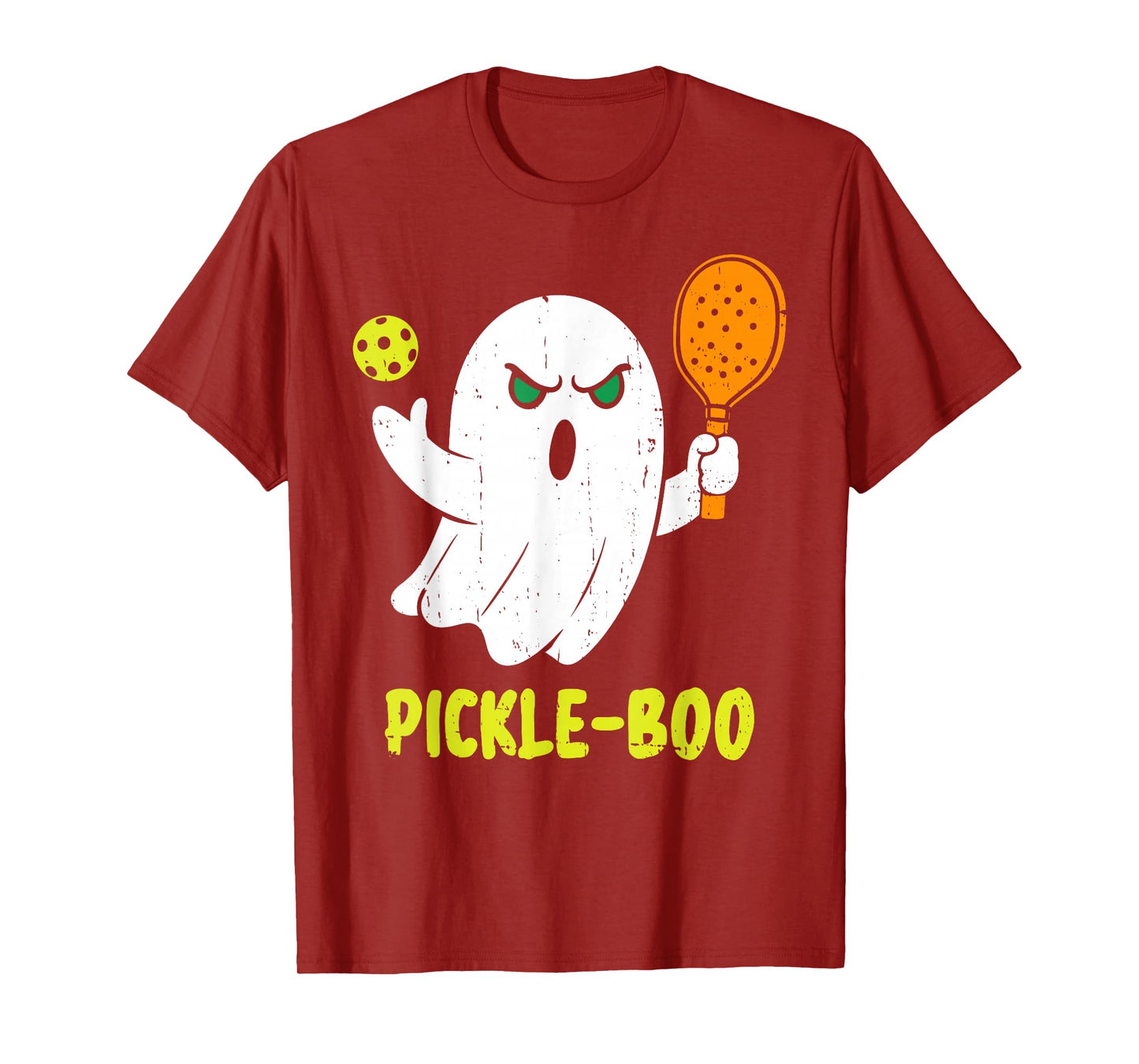 Halloween Pickleball Pickle Boo Ghost Costume Men Women Kids T-Shirt