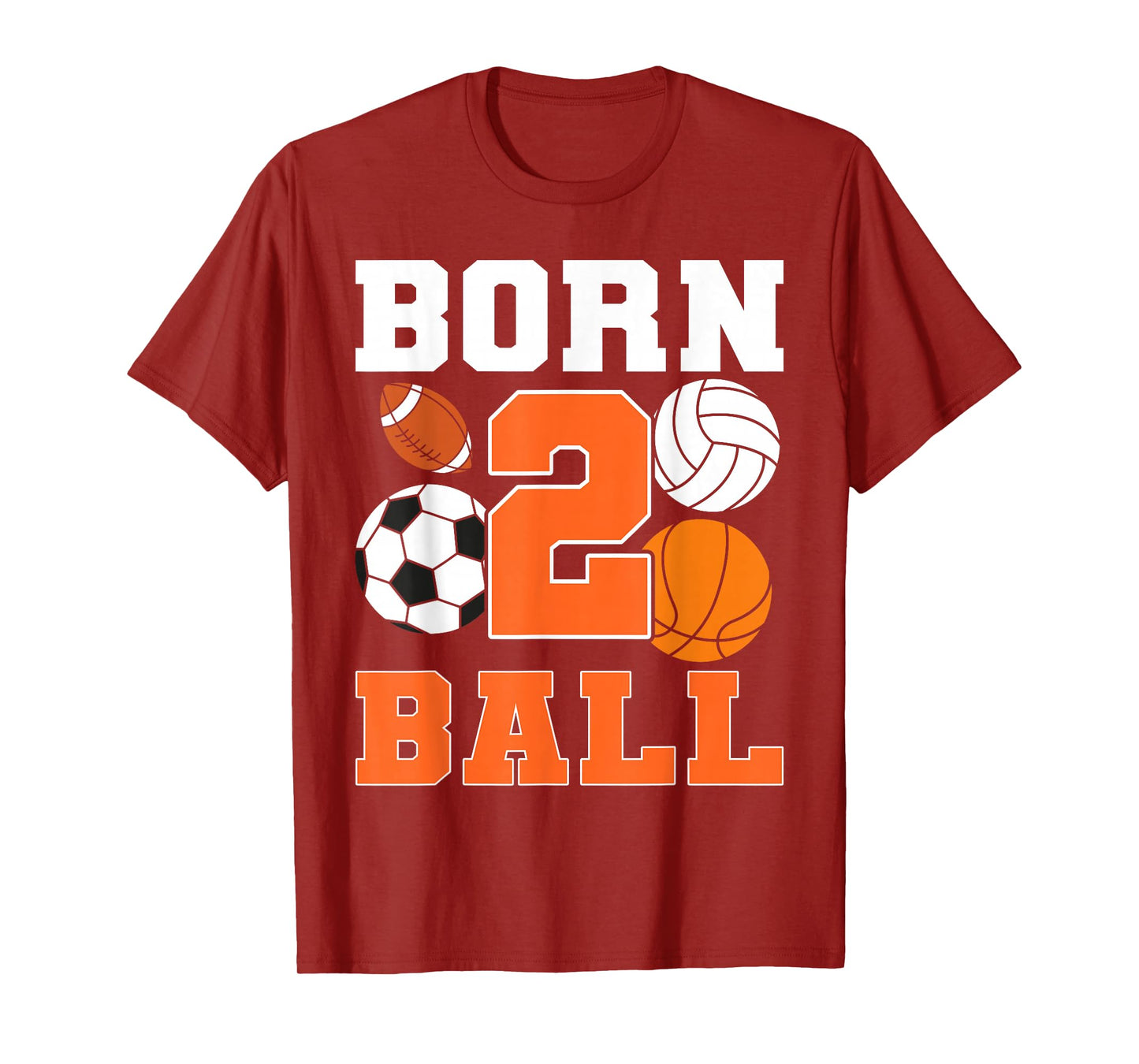 Born 2nd Ball Birthday Sport Ball Theme 2 Year Old Kids T-Shirt