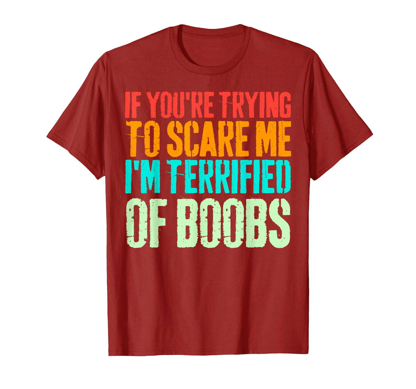 VINTAGE IF YOU'RE TRYING TO SCARE ME, I'M TERRIFIED OF BOOBS T-Shirt