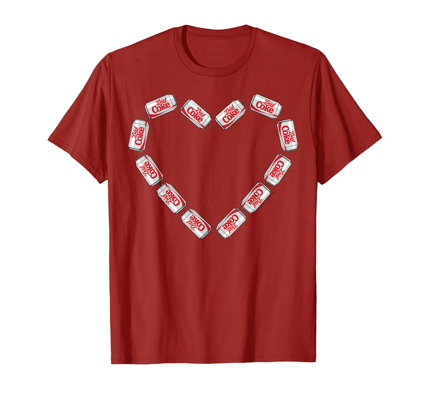 Coca-Cola Company Diet Coke Heart Cans T-Shirt - Unisex-Adults - Black - Small - Short Sleeve - Classic Fit