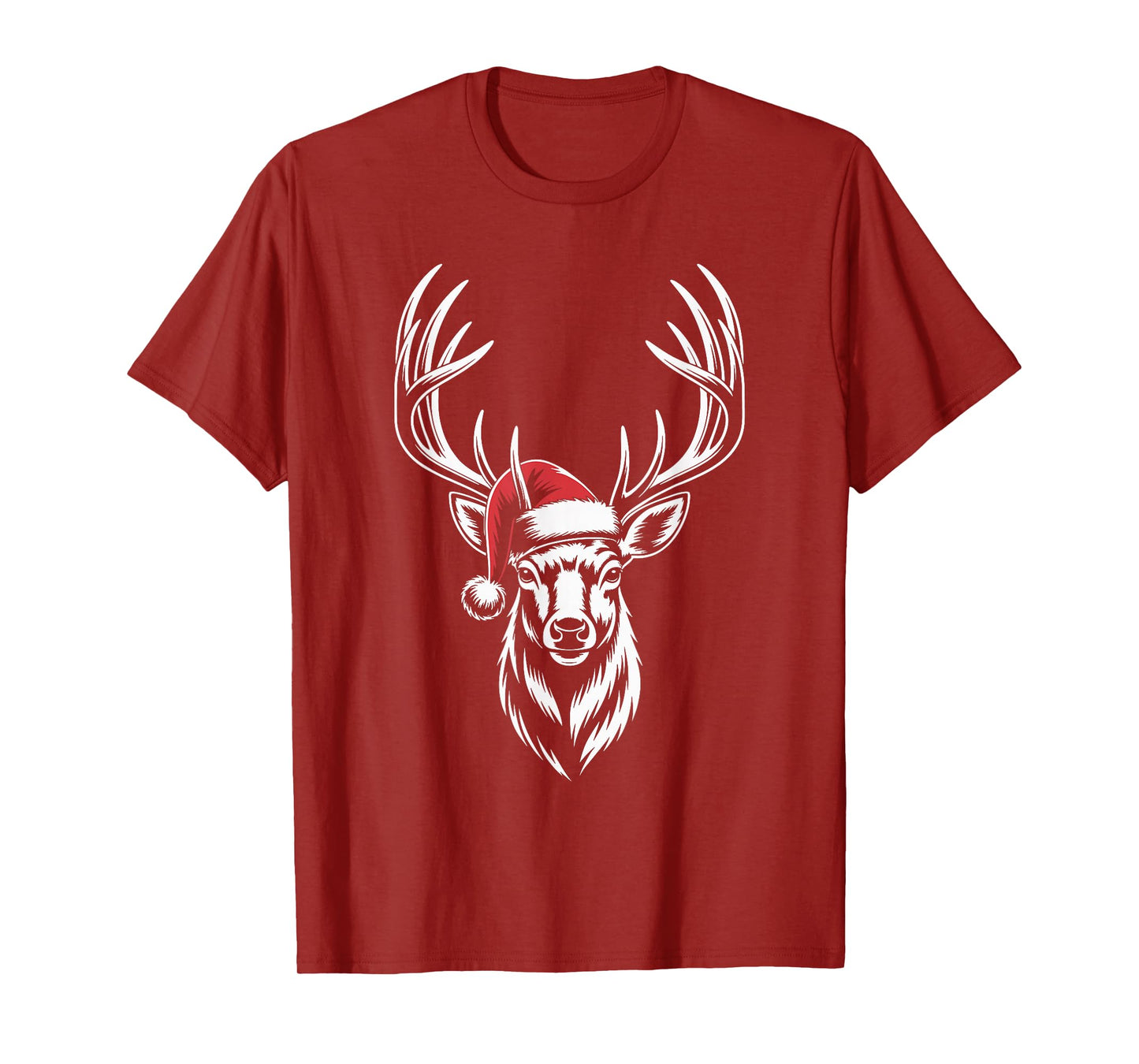 Deer Christmas Santa Hat Pajama Whitetail Buck Deer Xmas T-Shirt