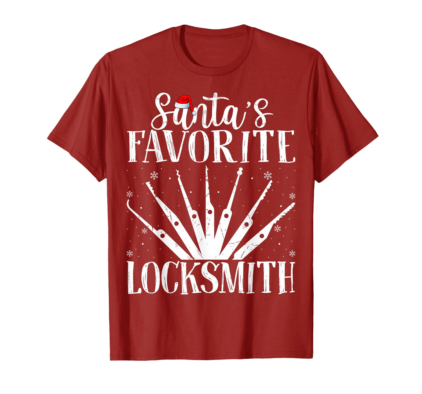 Santa's Favorite Locksmith Key Maker Locksmithing Christmas T-Shirt
