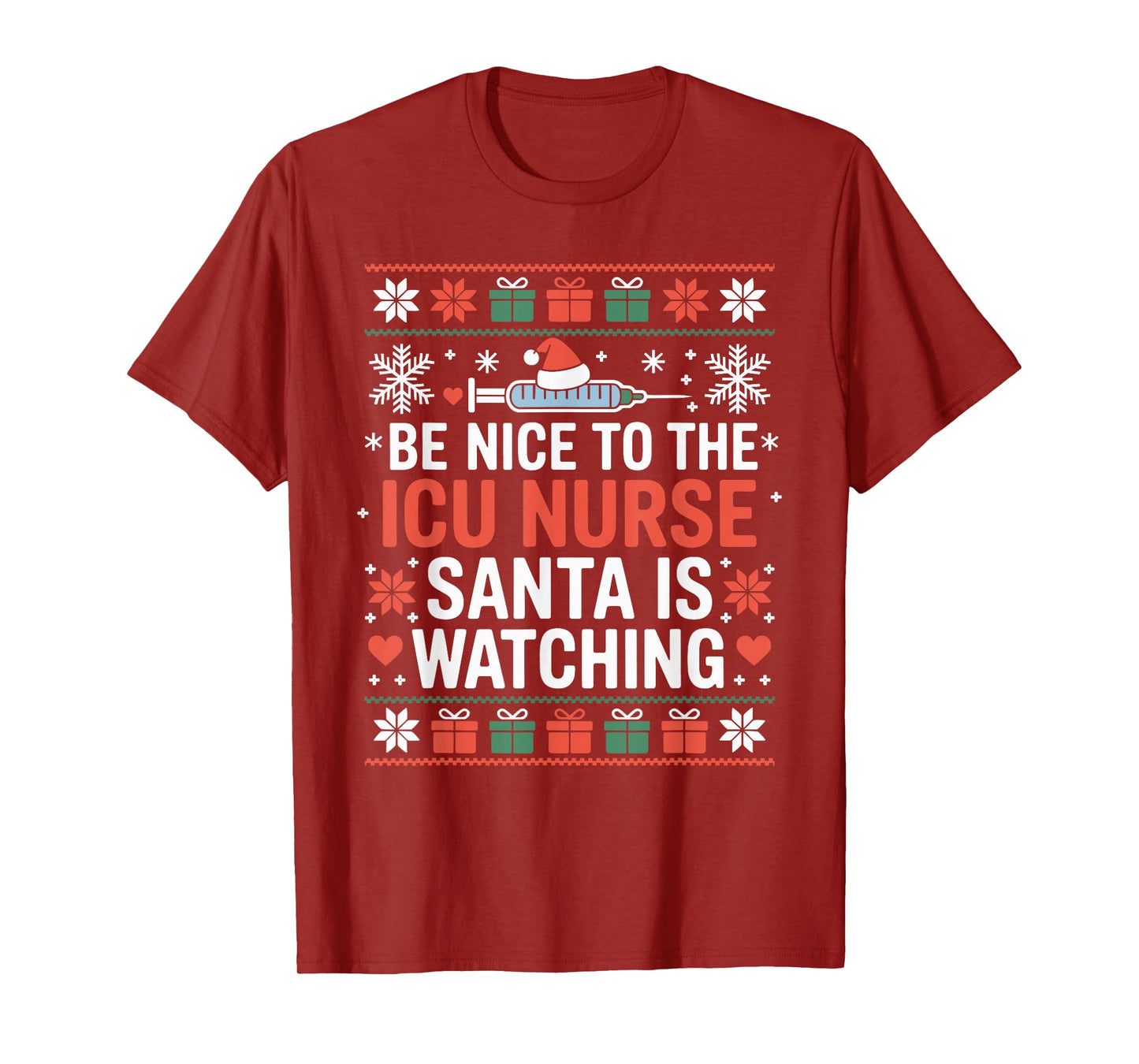 ICU Nurse Ugly Christmas Sweater Critical Care Xmas T-Shirt