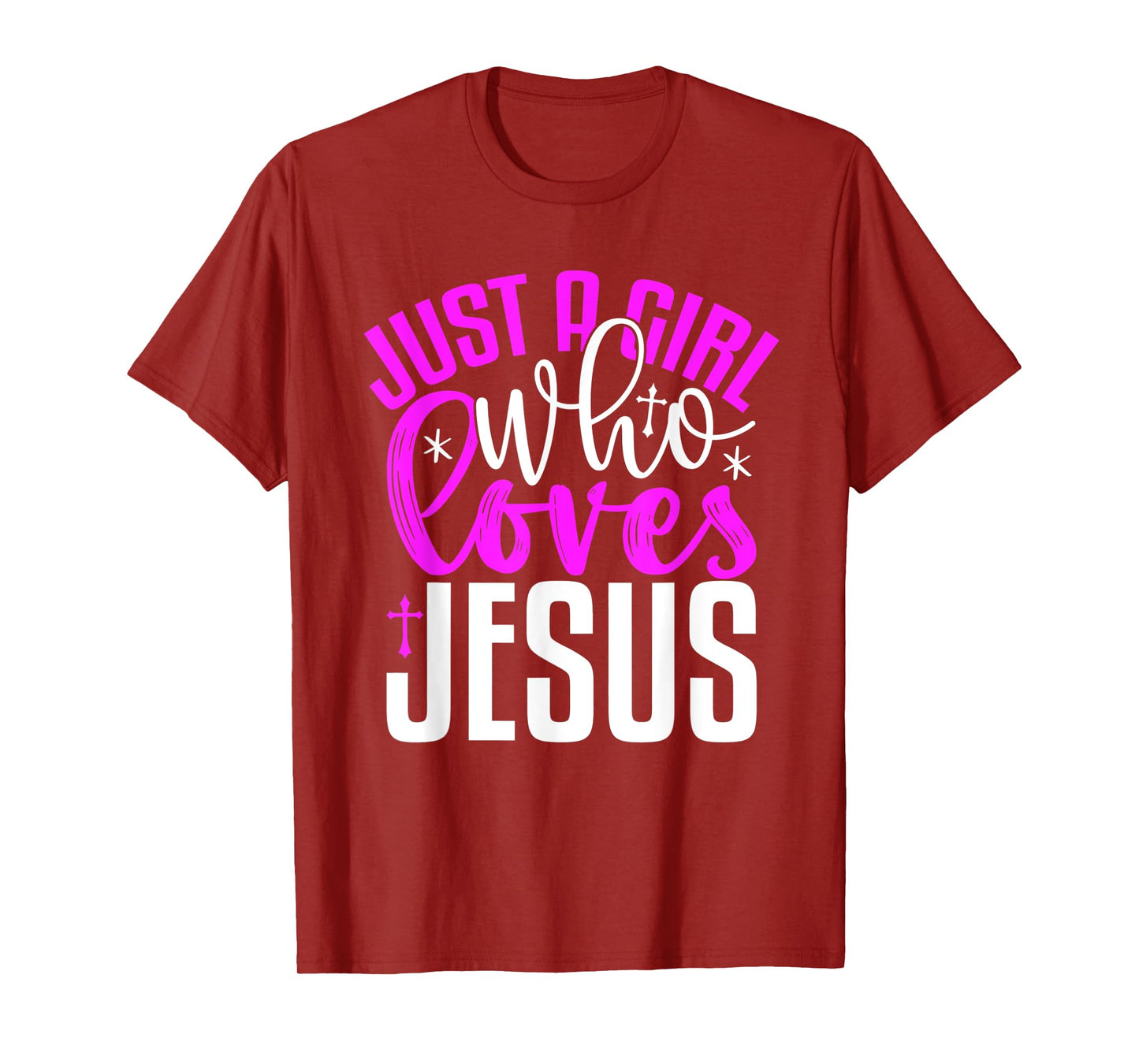 Just A Girl Who Loves Jesus Purple And White T-Shirt