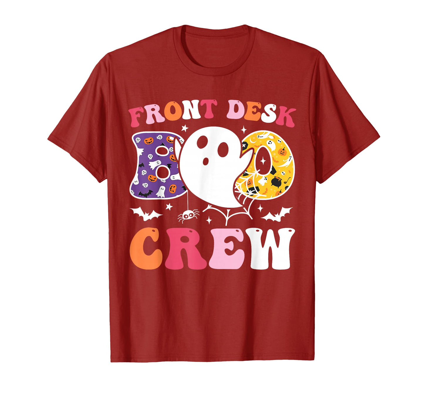 Front Desk Boo Crew Funny Ghost Halloween Receptionist 2025 T-Shirt
