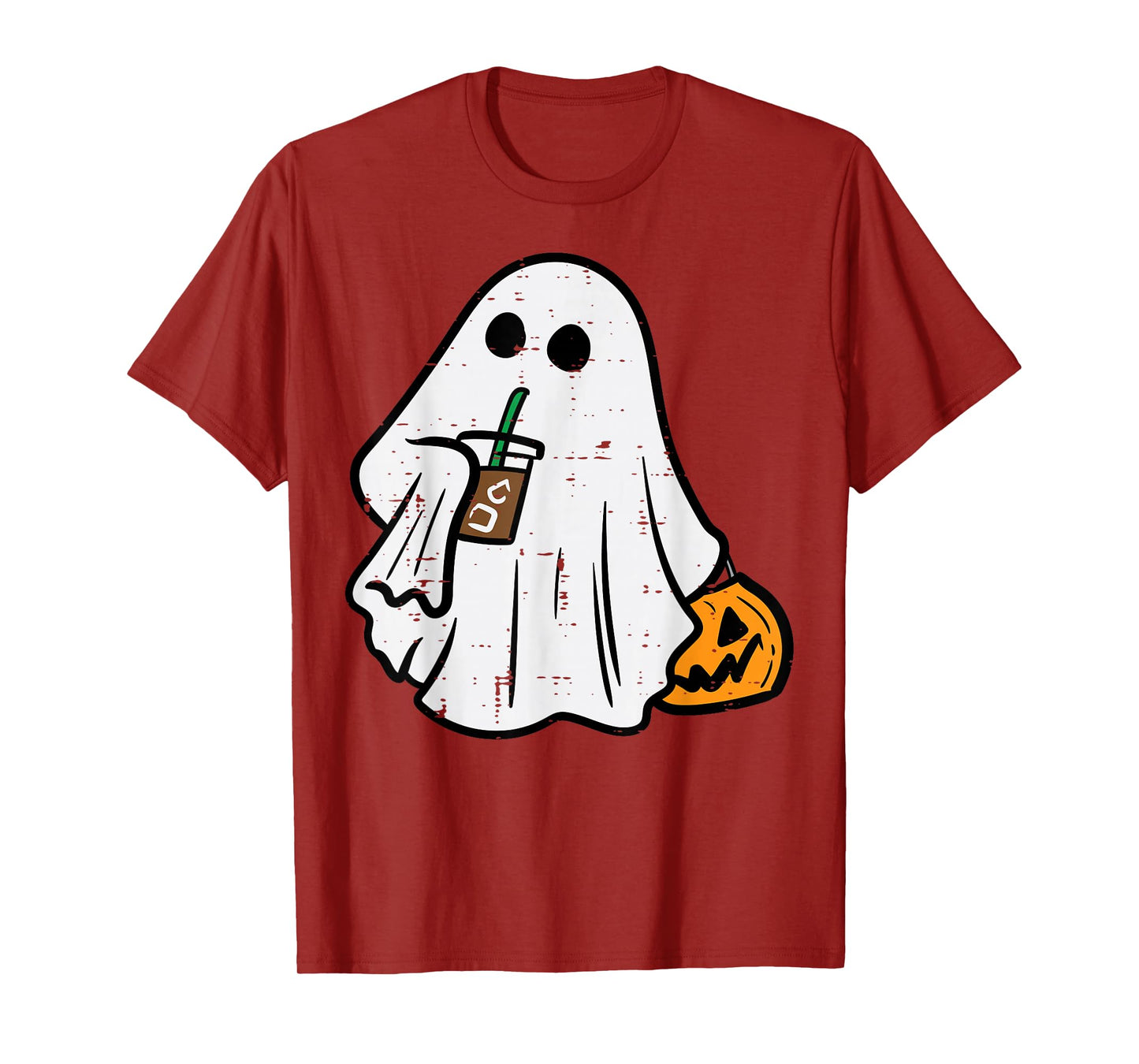 Halloween Ghost Ice Coffee Funny Costume Men Women Kid Youth T-Shirt