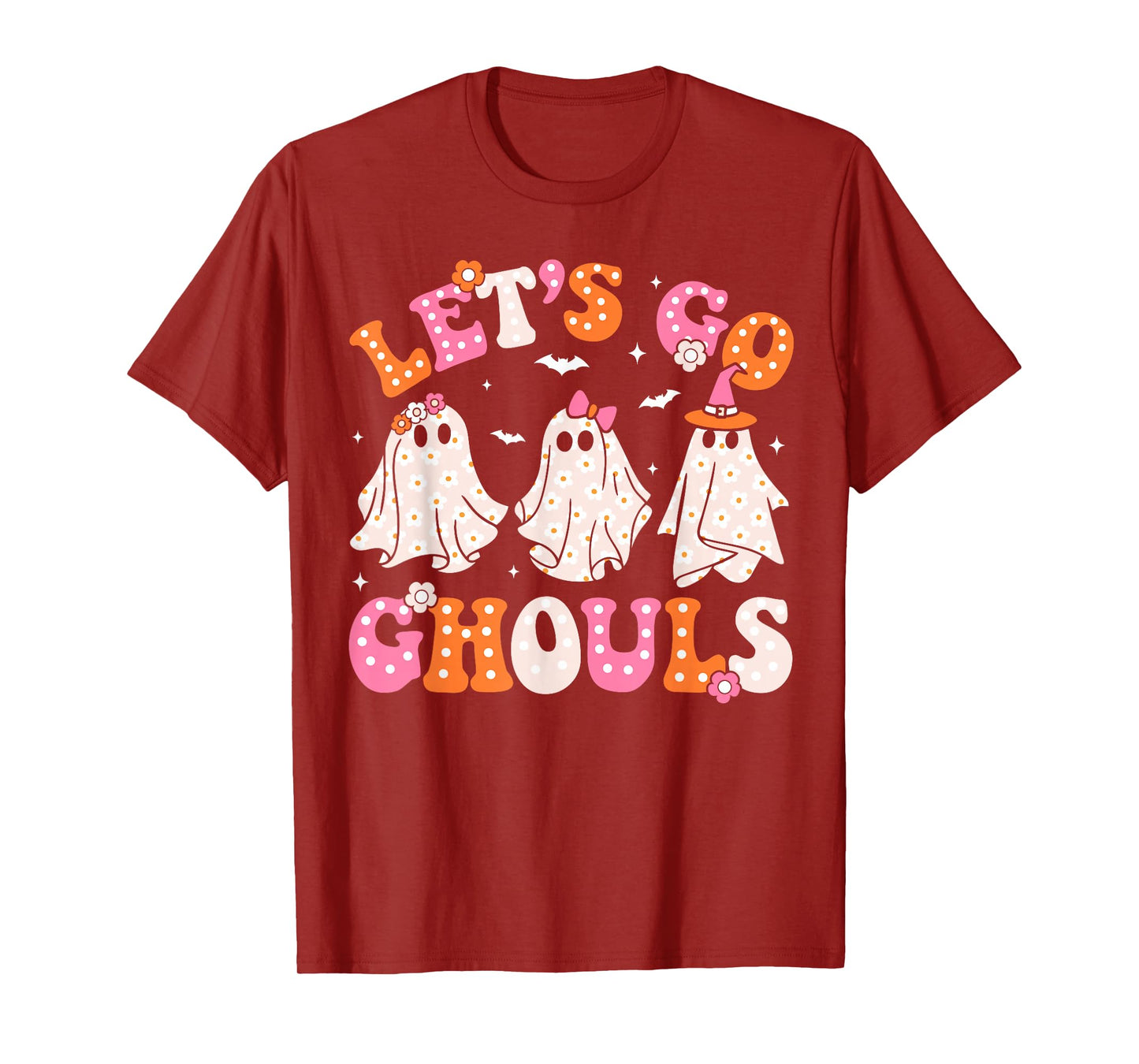 Let's Go Ghouls Halloween Ghost Retro Groovy Outfit Costume T-Shirt