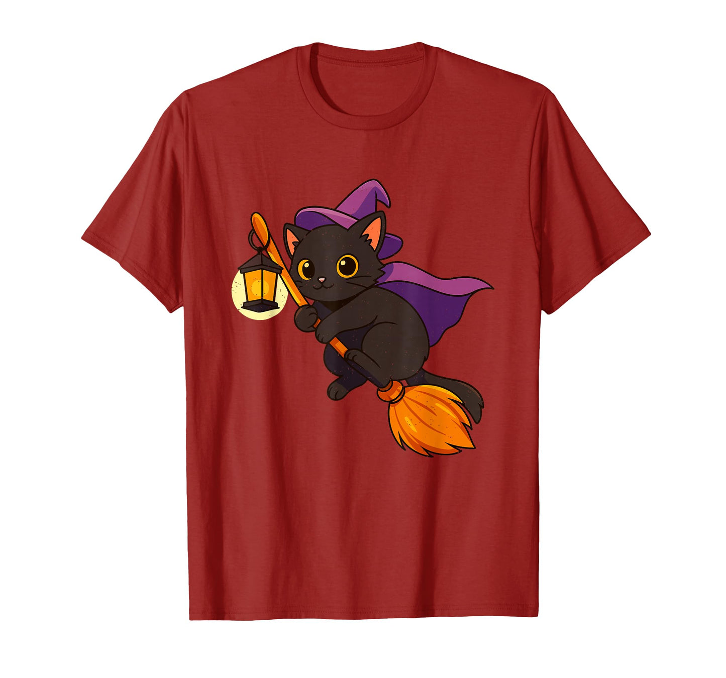 Black Cat Witch Halloween Kitten Lover Feline Spooky Season T-Shirt
