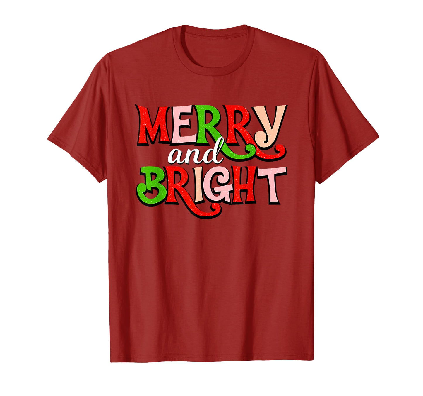 Merry and Bright Xmas Lights Christmas Pajamas T-Shirt
