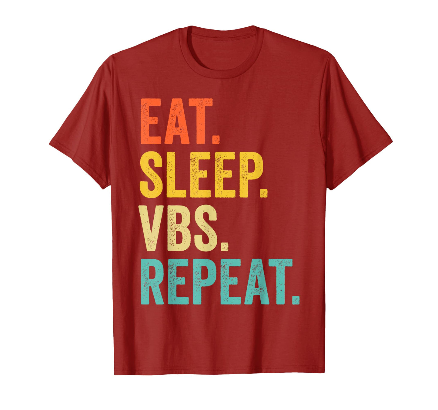 Vintage Eat Sleep VBS Repeat Vacation Bible School Kids Boys T-Shirt