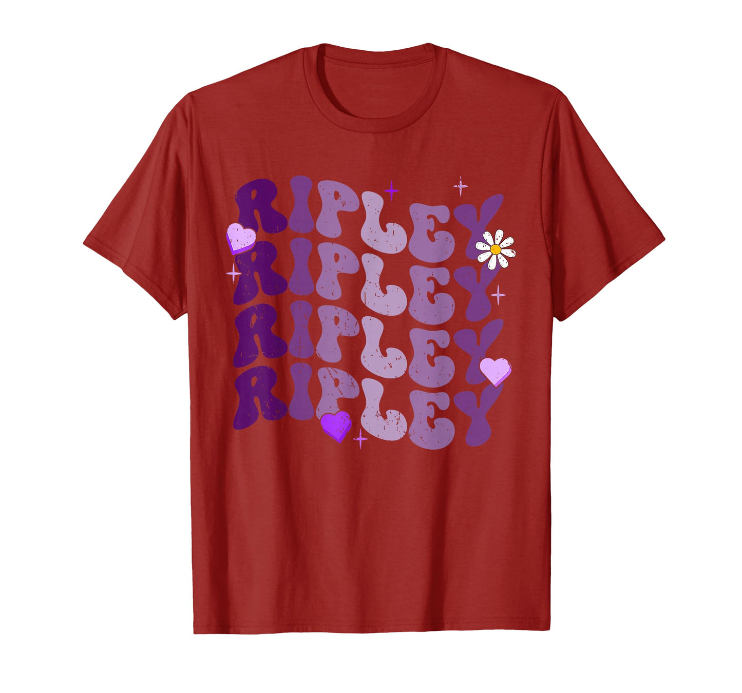 Retro I Love Ripley Personalized Name Groovy Birthday T-Shirt