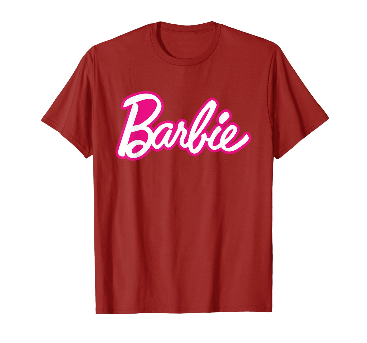 Barbie Current Pink and White Script Logo T-Shirt