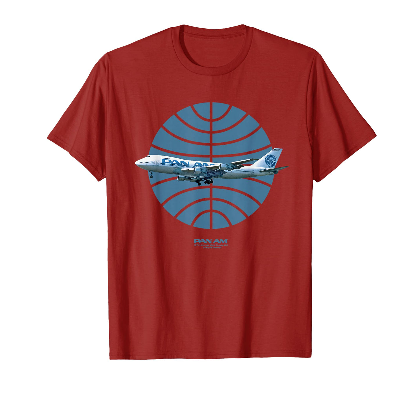 Pan Am Plane Over 1950s Logo T-Shirt
