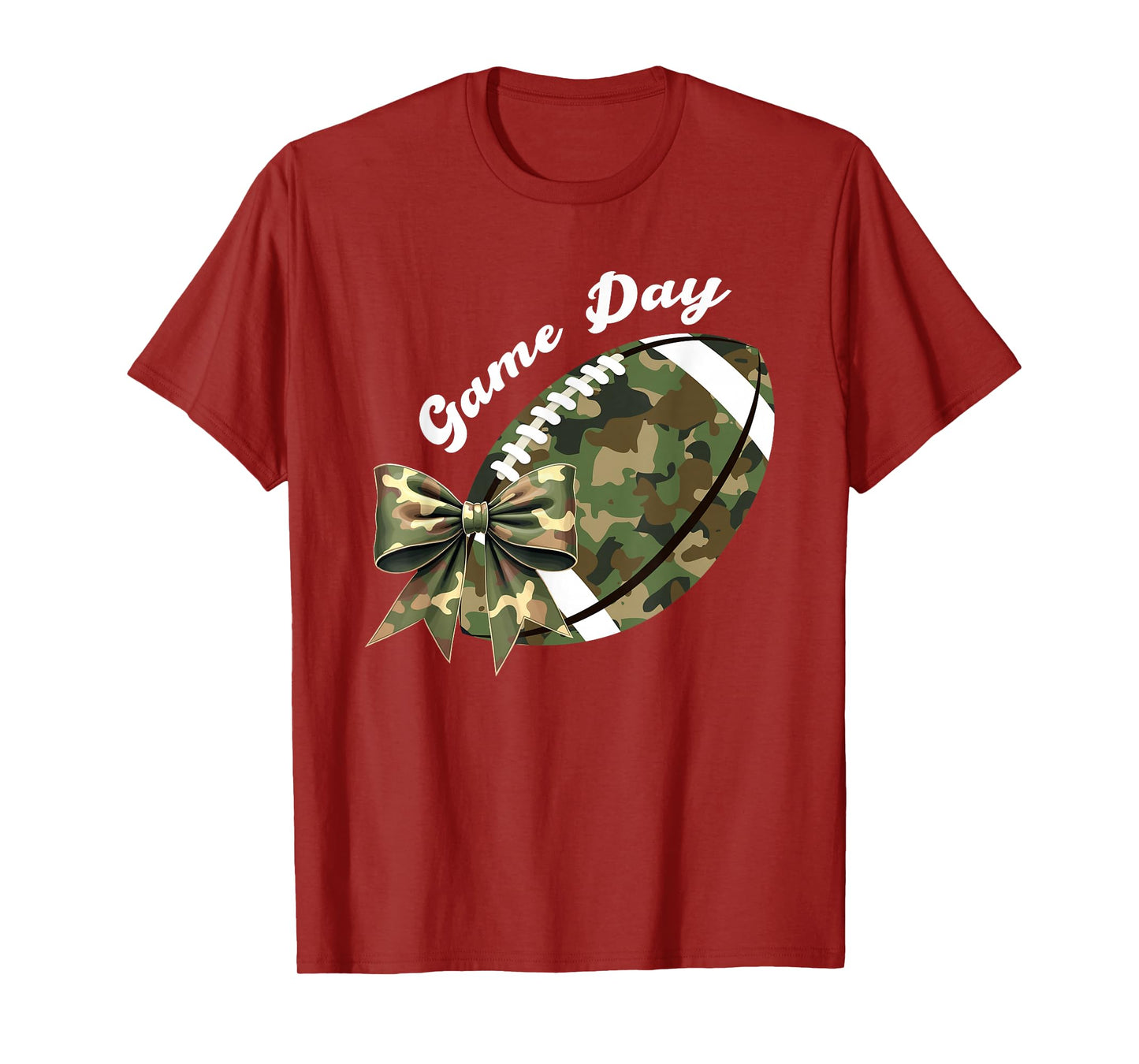 Camouflage Old Game Day Camo Football Seasons Women Girls T-Shirt